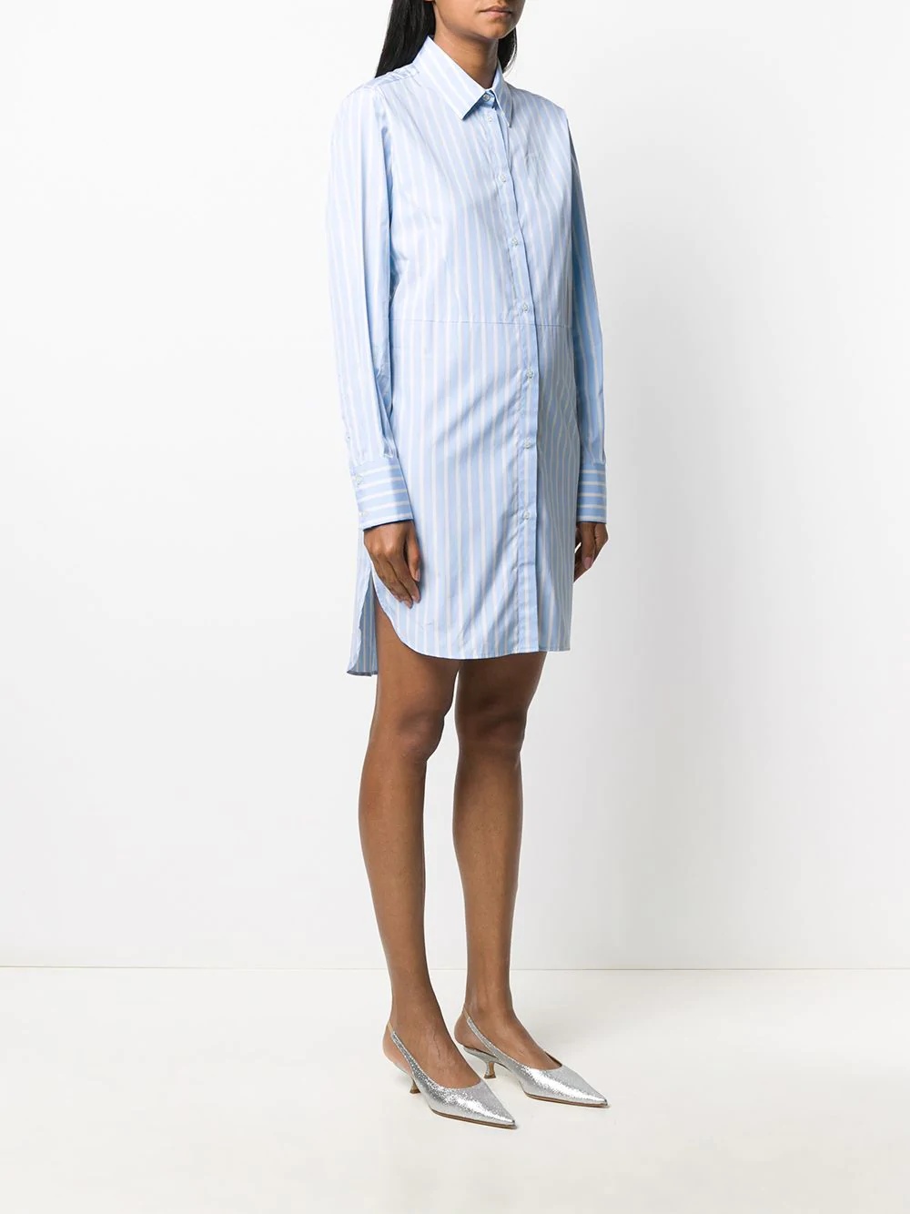 pinstriped shirt dress - 3