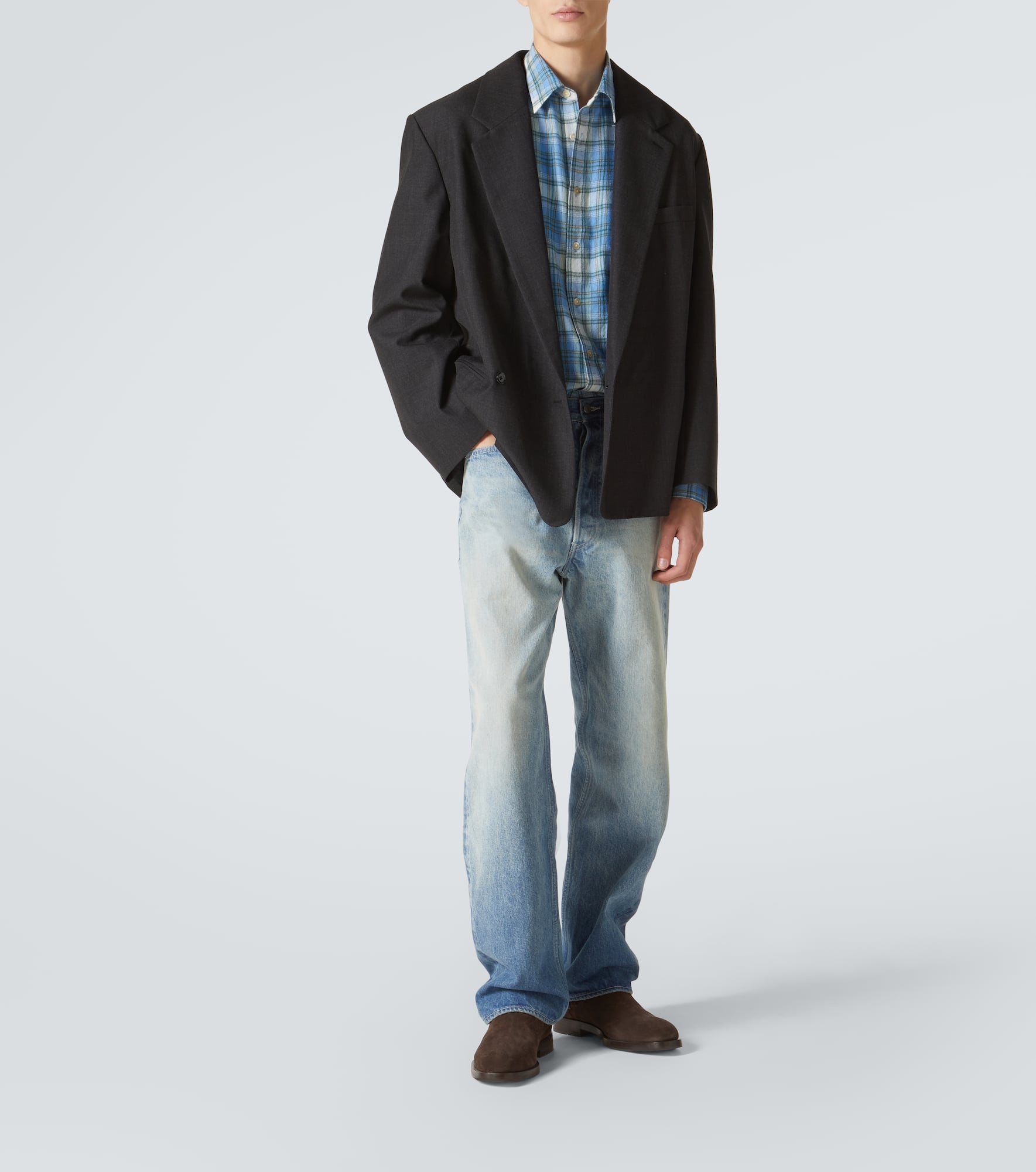 Airy checked wool shirt - 2