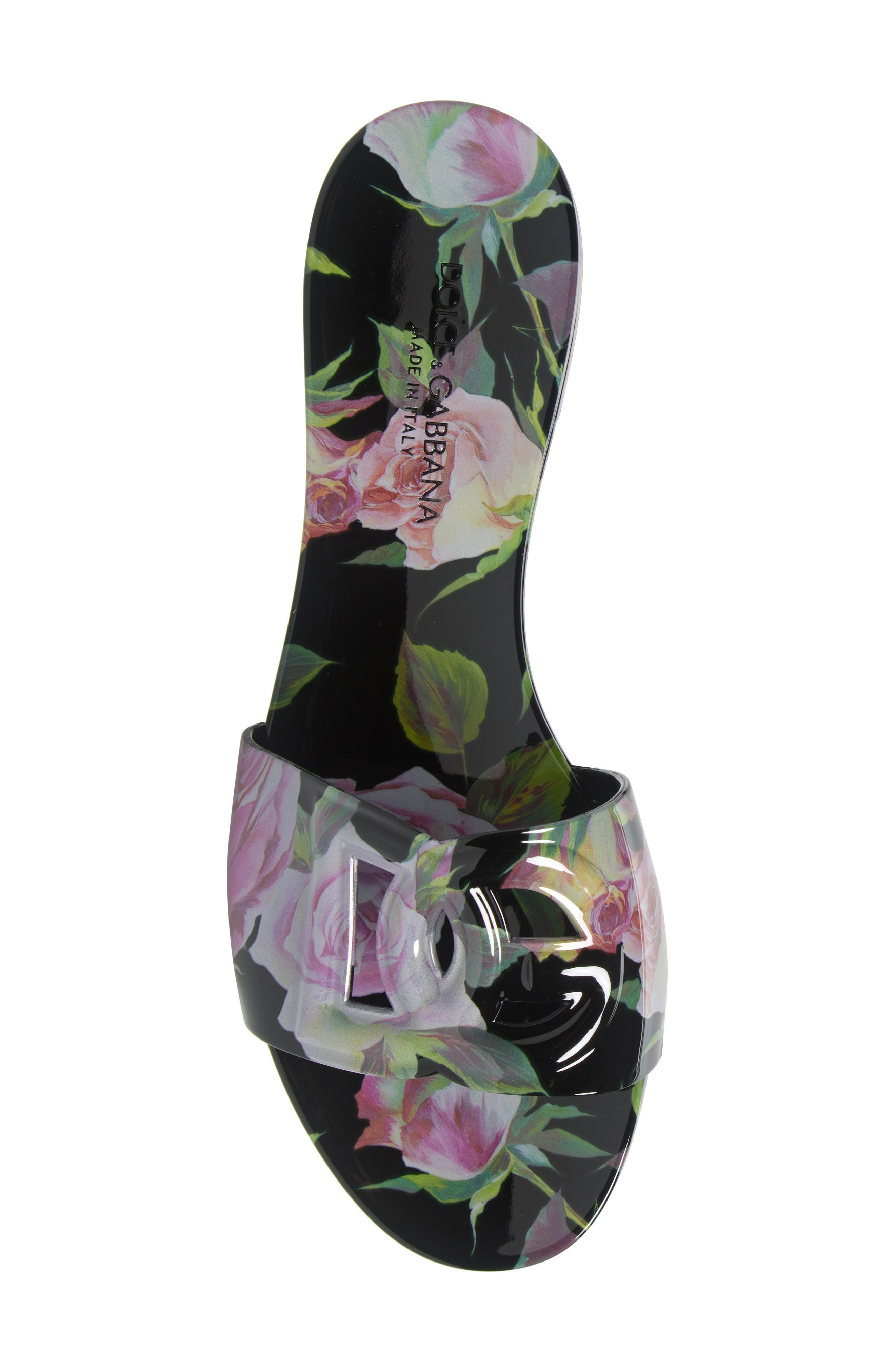 Dolce&Gabbana Bianca Interlock Slide Sandal in Rose Rosa Nero at Nordstrom - 5