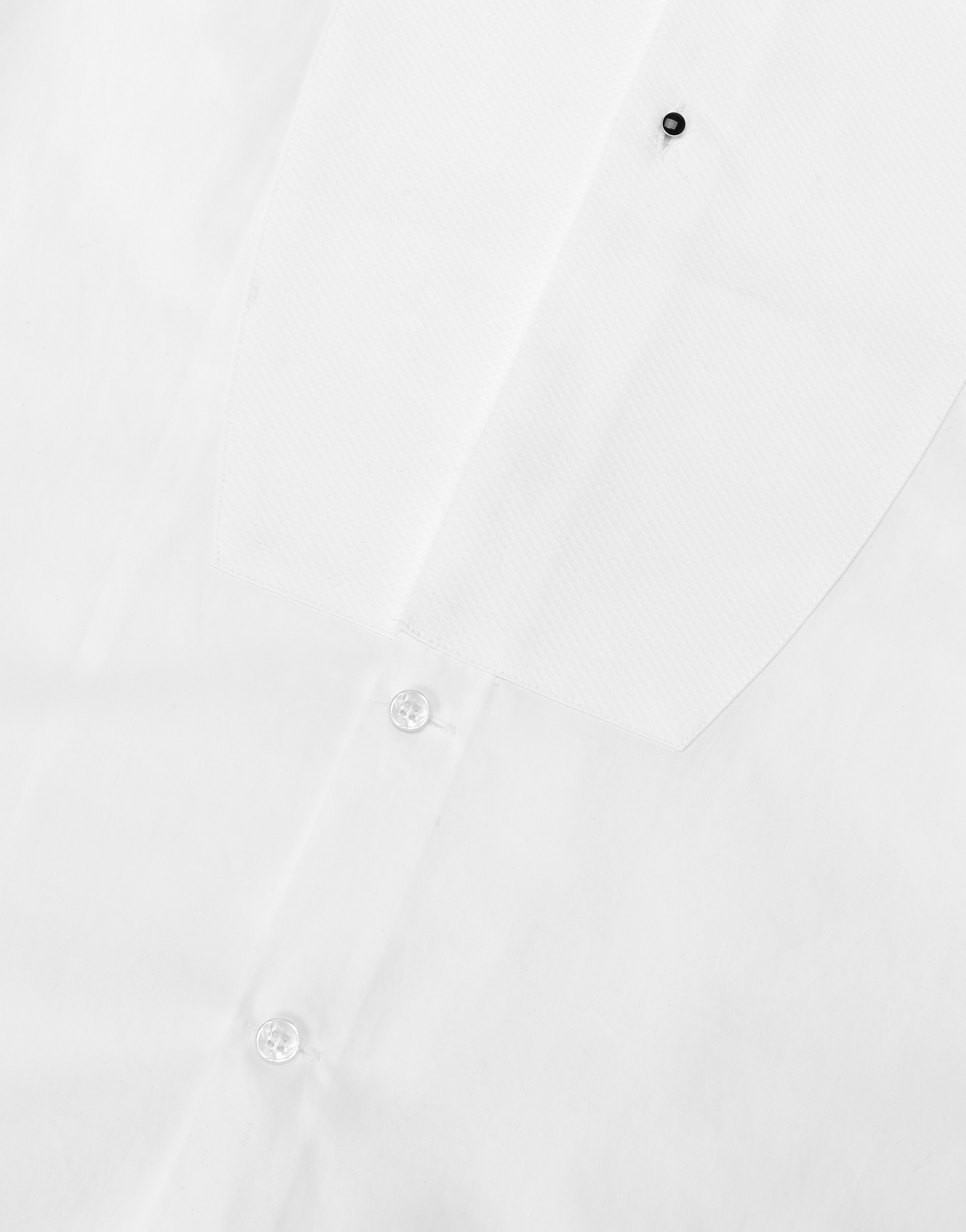 Cotton tuxedo shirt with piqué shirt front - 9