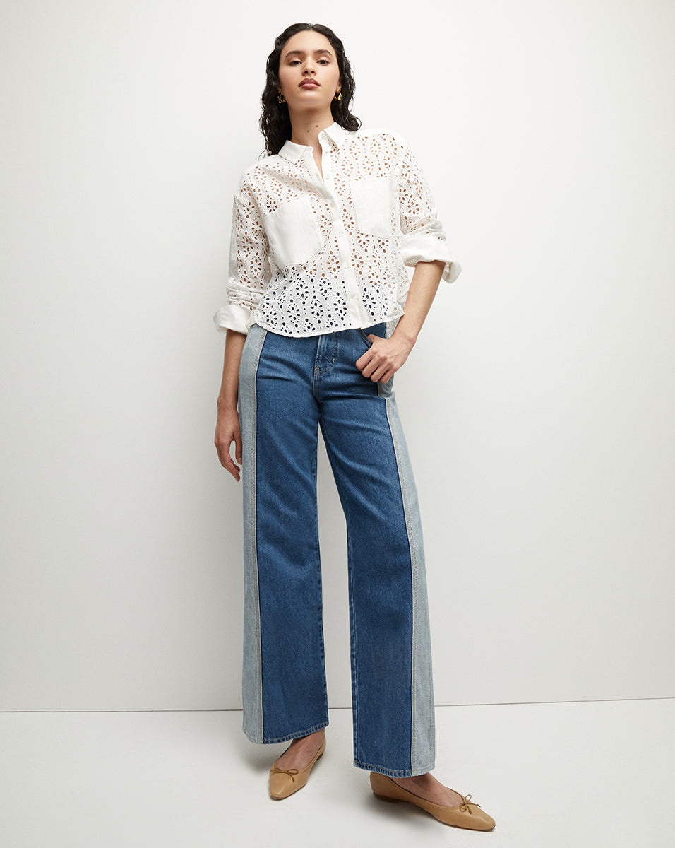 ADERES COTTON EYELET SHIRT - 5