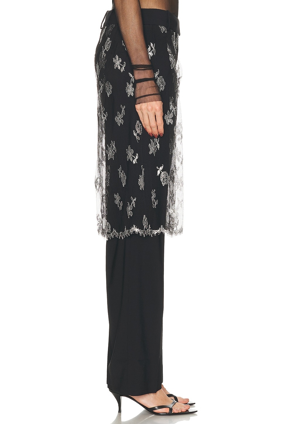 Lace Sarong Wool Trouser - 3