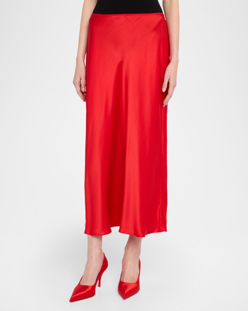 Miranda Silk Charmeuse Slip Skirt 4