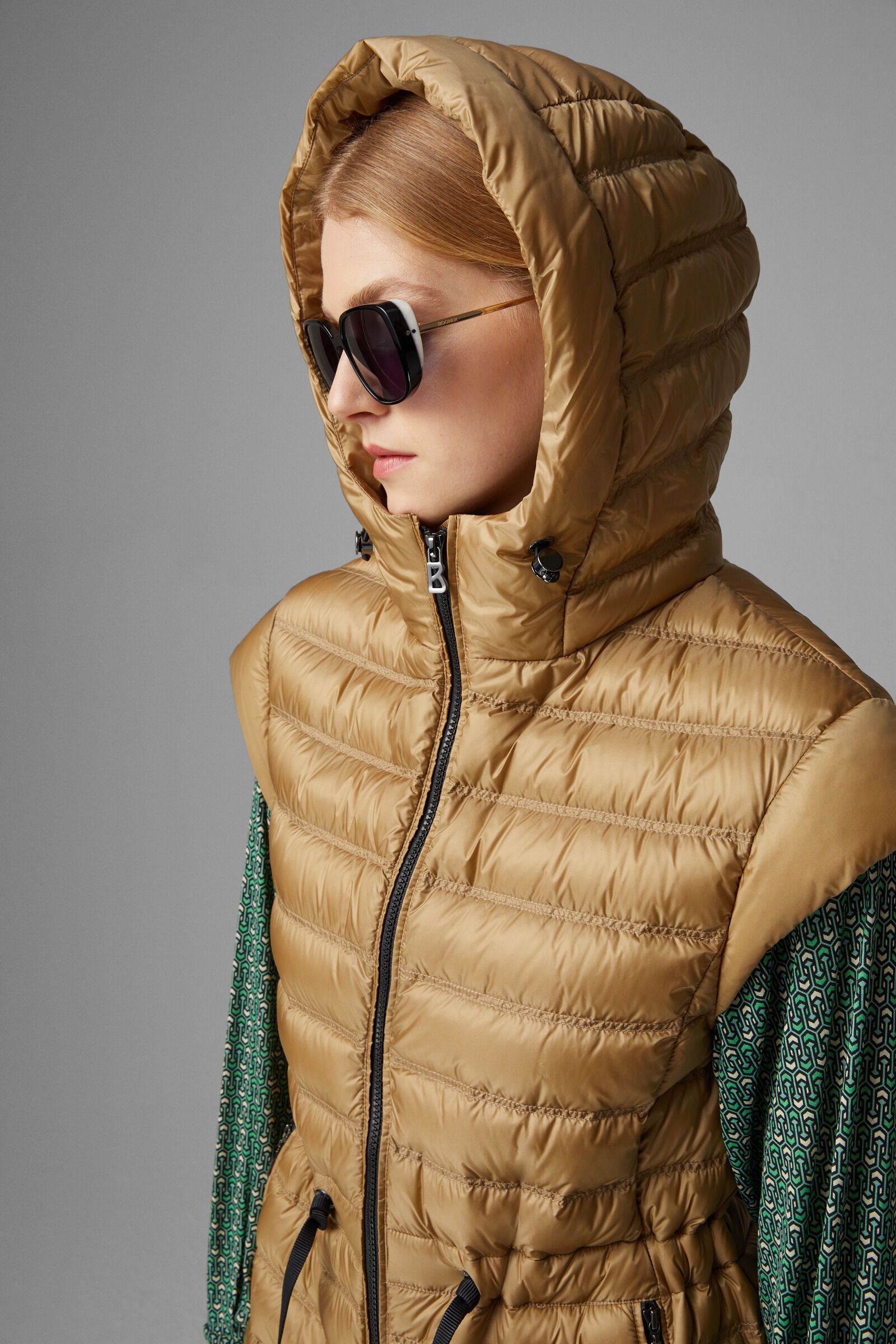 Ennie lightweight down vest in Camel - 5