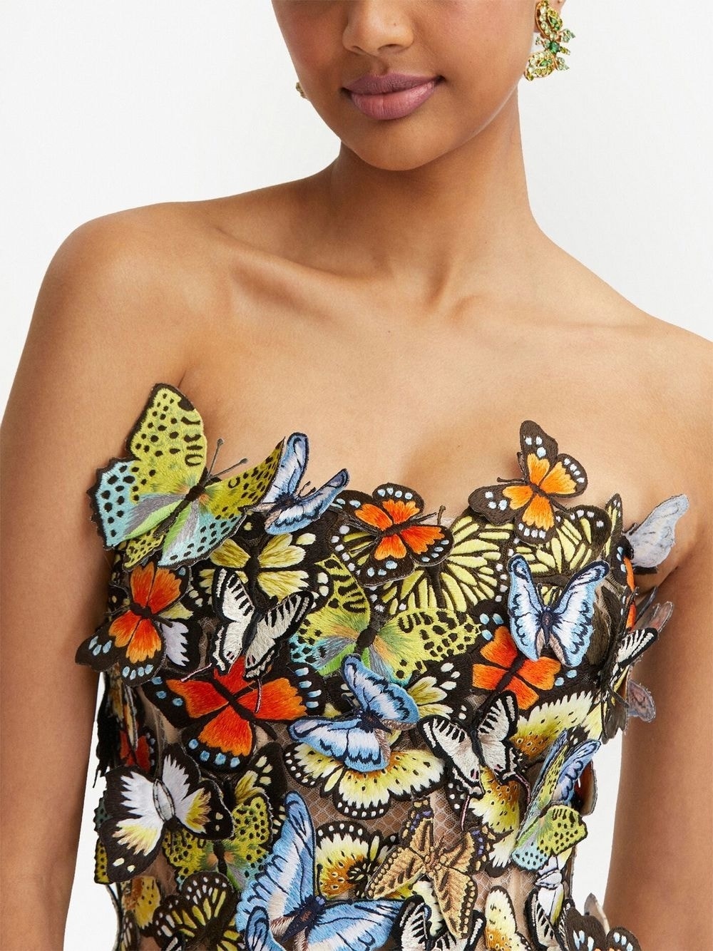 butterfly-appliqué mini dress - 4