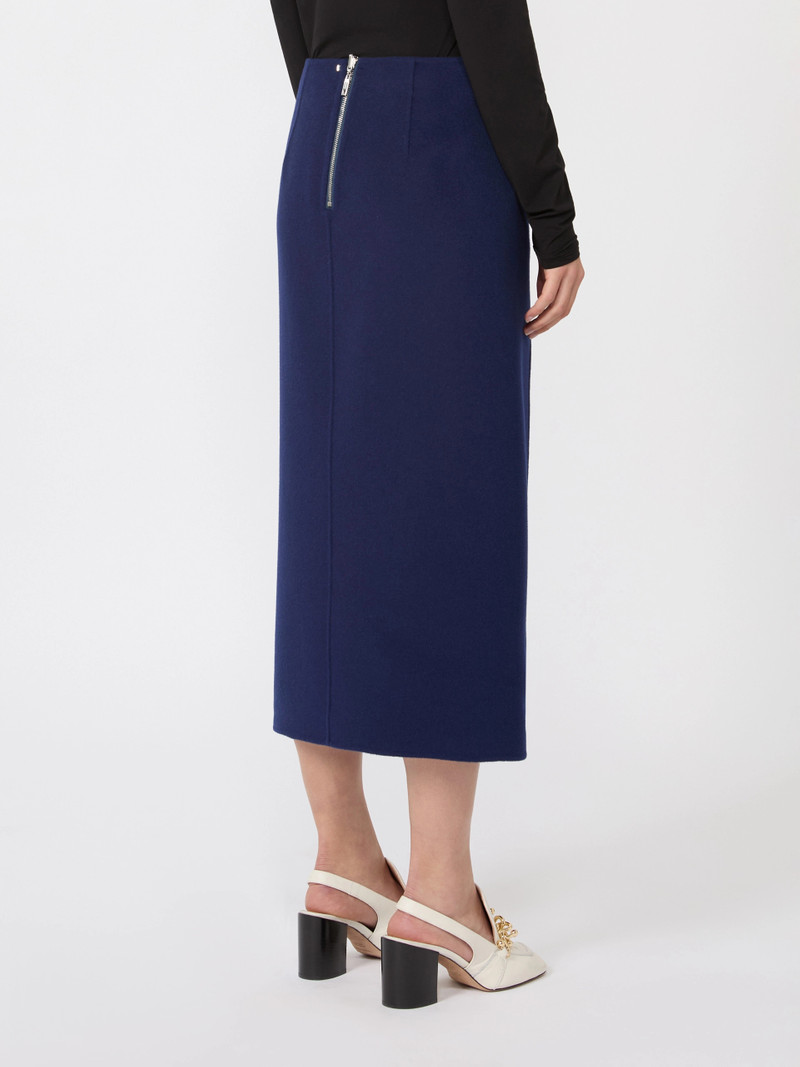 DANZA Long double-faced wool skirt - ULTRAMARINE 4