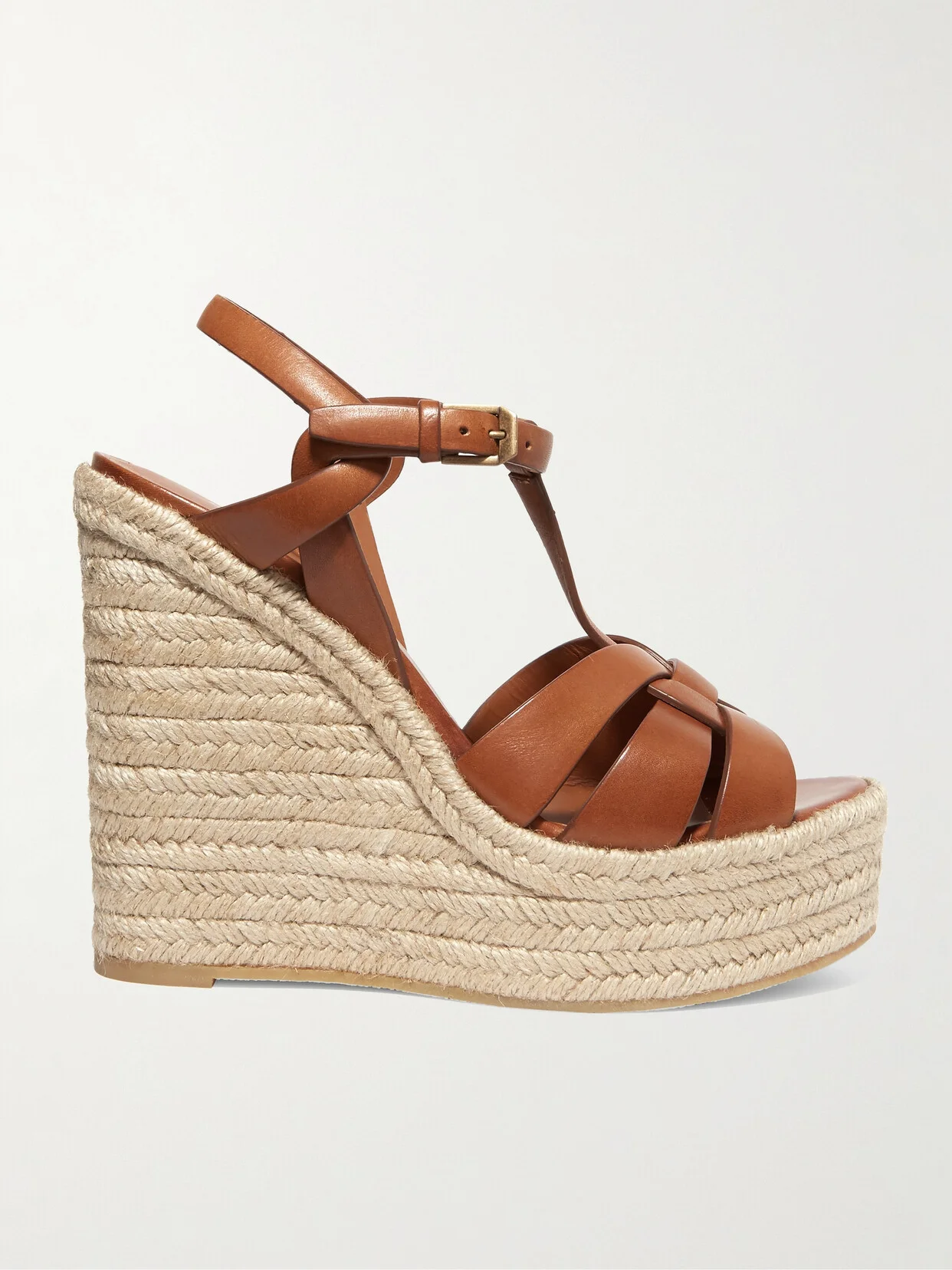 Tribute Woven Leather Espadrille Wedge Sandals - 1