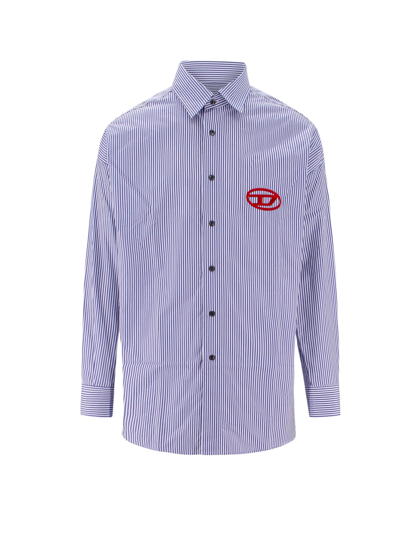 Cotton shirt with striped motif - 1