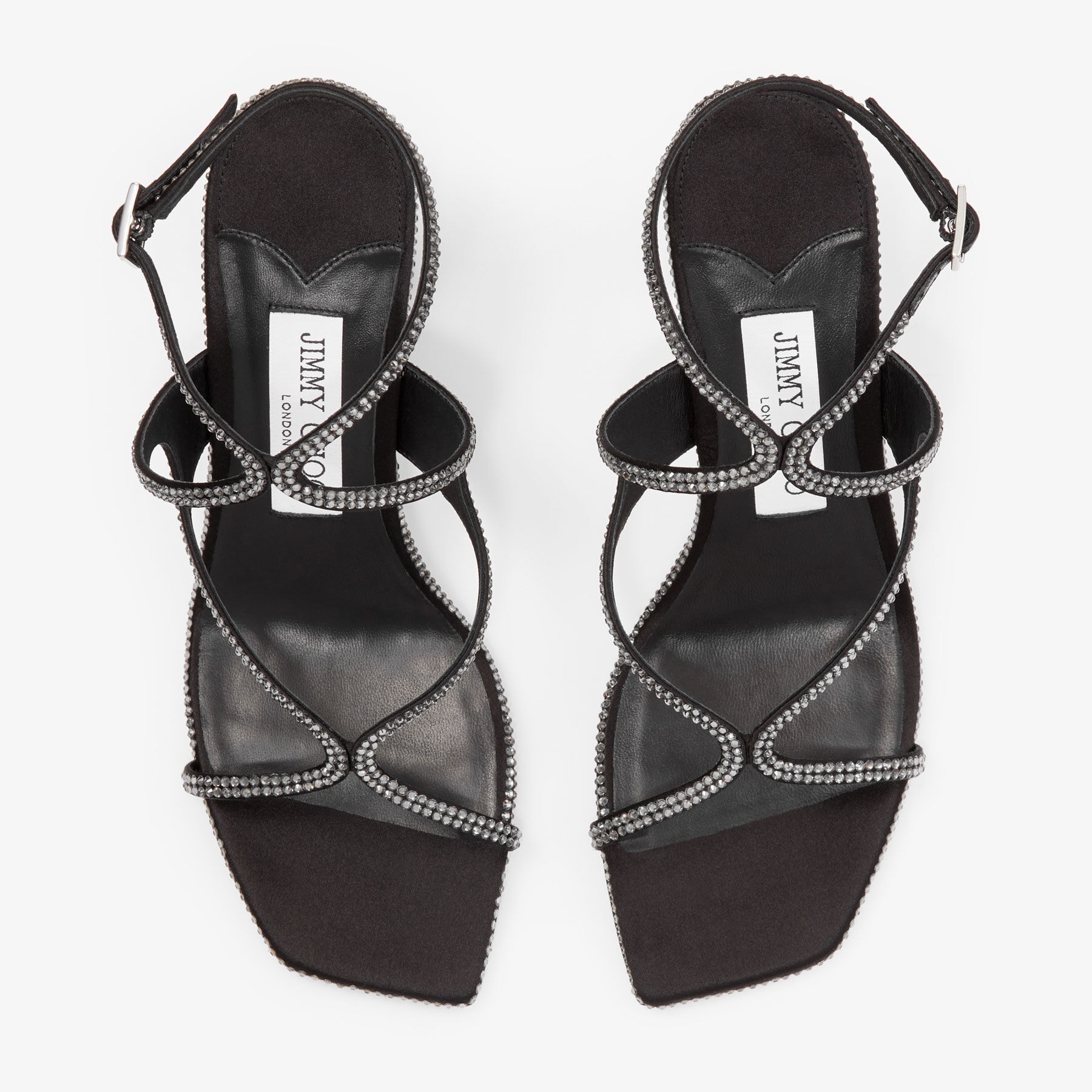 Azie 85
Black Satin Crystal Sandals - 5