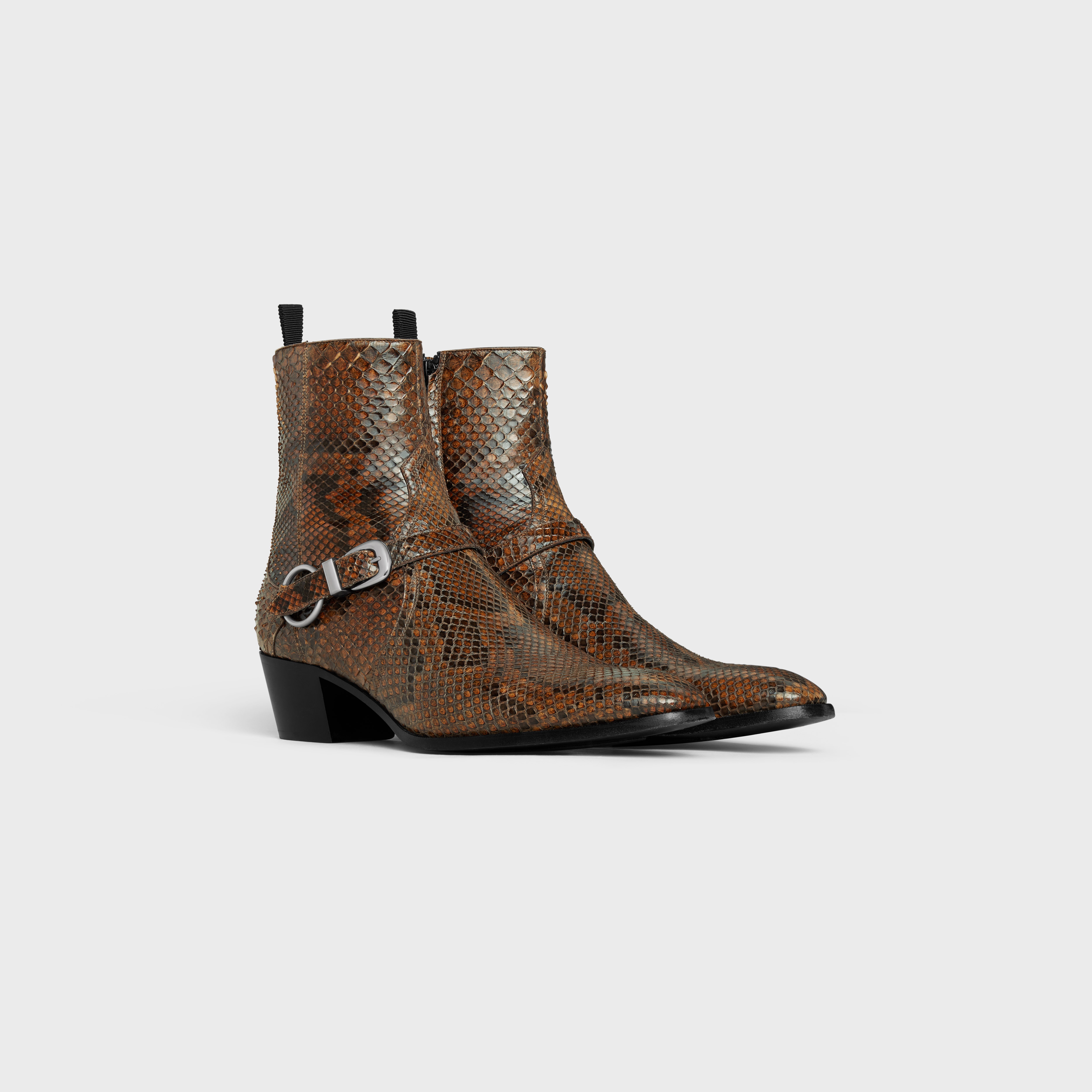 CELINE ZIPPED ISAAC BOOT WITH HARNESS in Python | REVERSIBLE