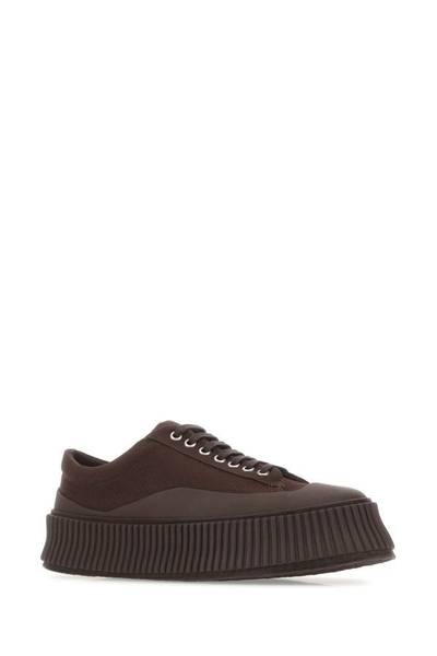 Jil Sander Brown canvas and rubber sneakers outlook