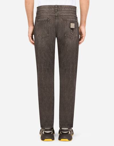 Dolce & Gabbana Gray wash regular-fit jeans with rips outlook