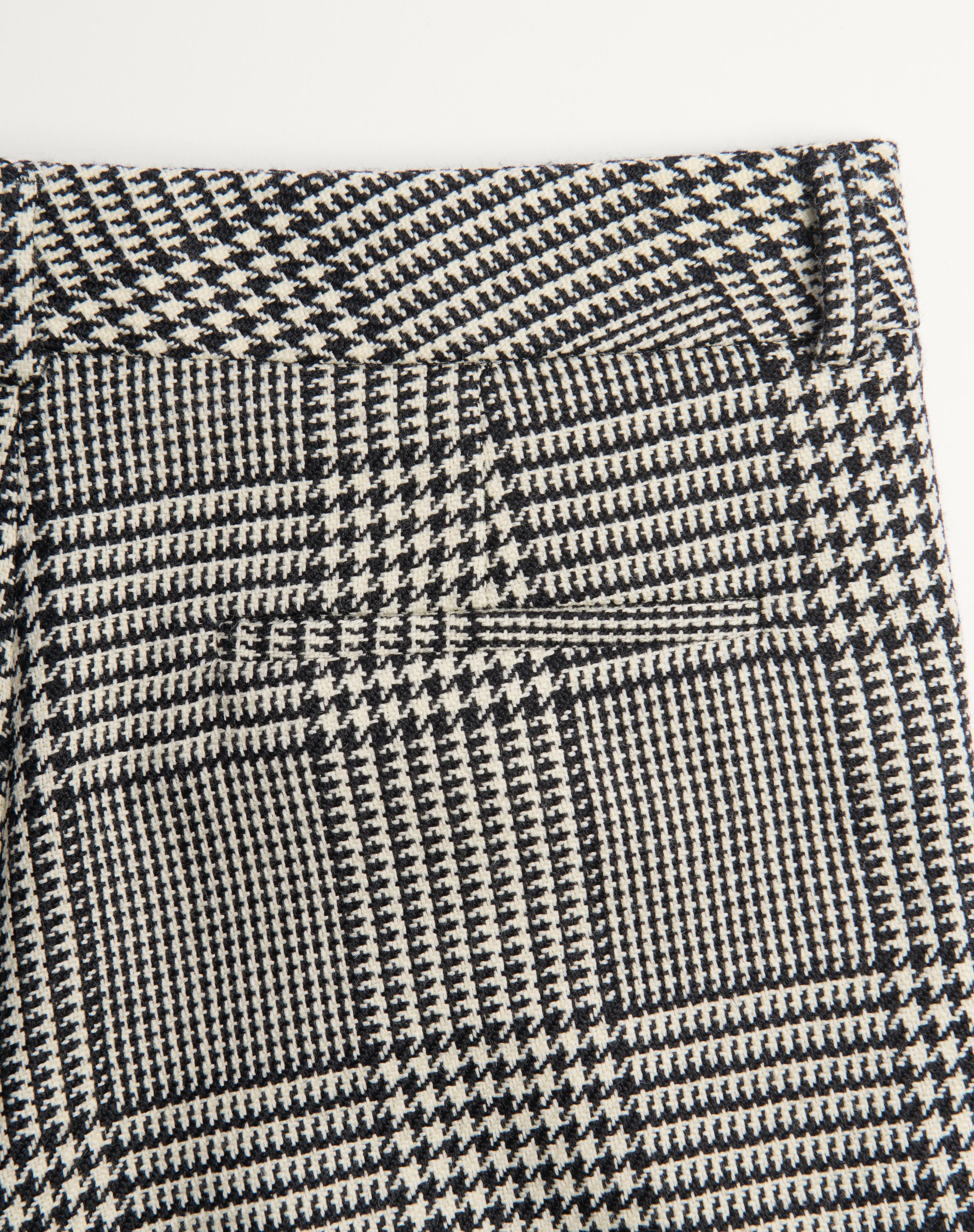WOOL PANTS WITH TURN-UPS WITH CHECK PATTERN ON HOUNDSTOOTH - 2