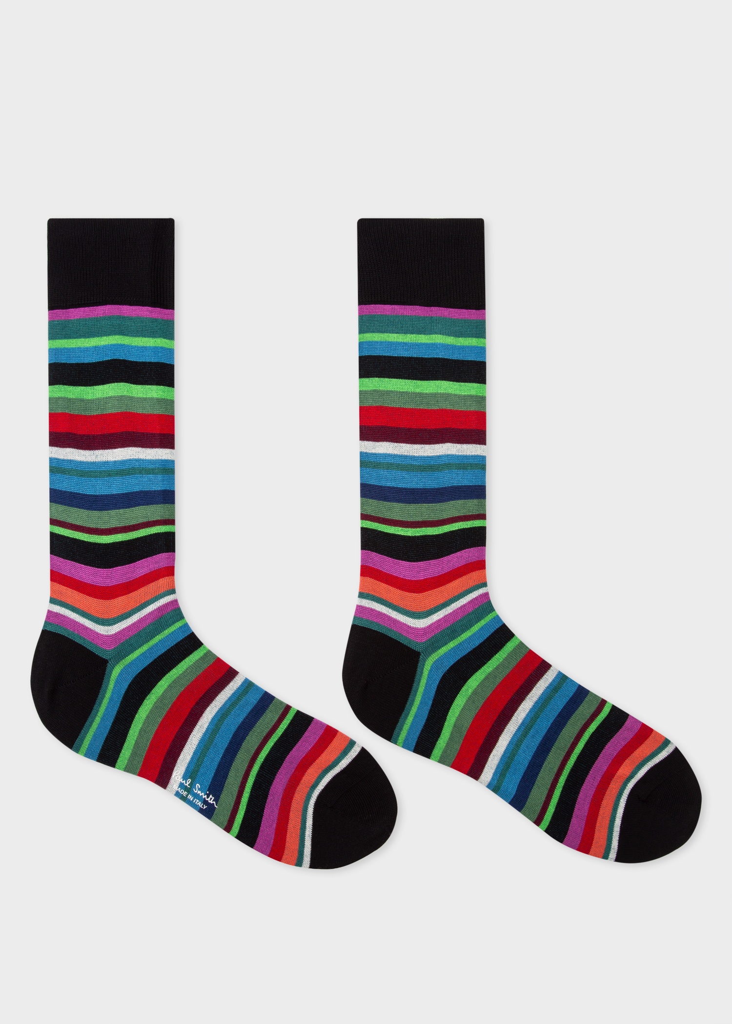 Black Mixed Stripe Socks - 2