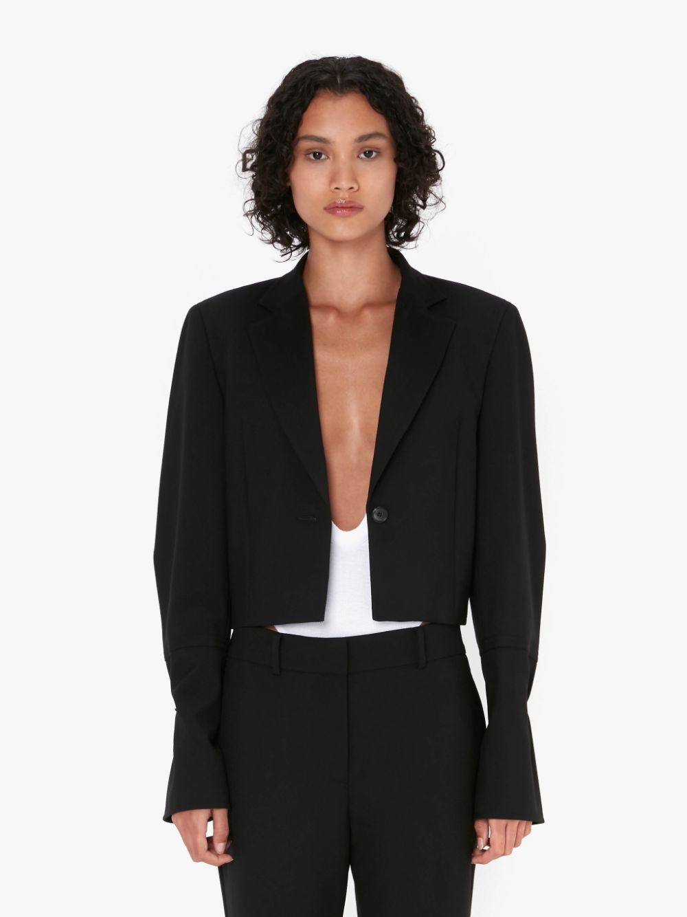 RING DETAIL CROPPED BLAZER - 2