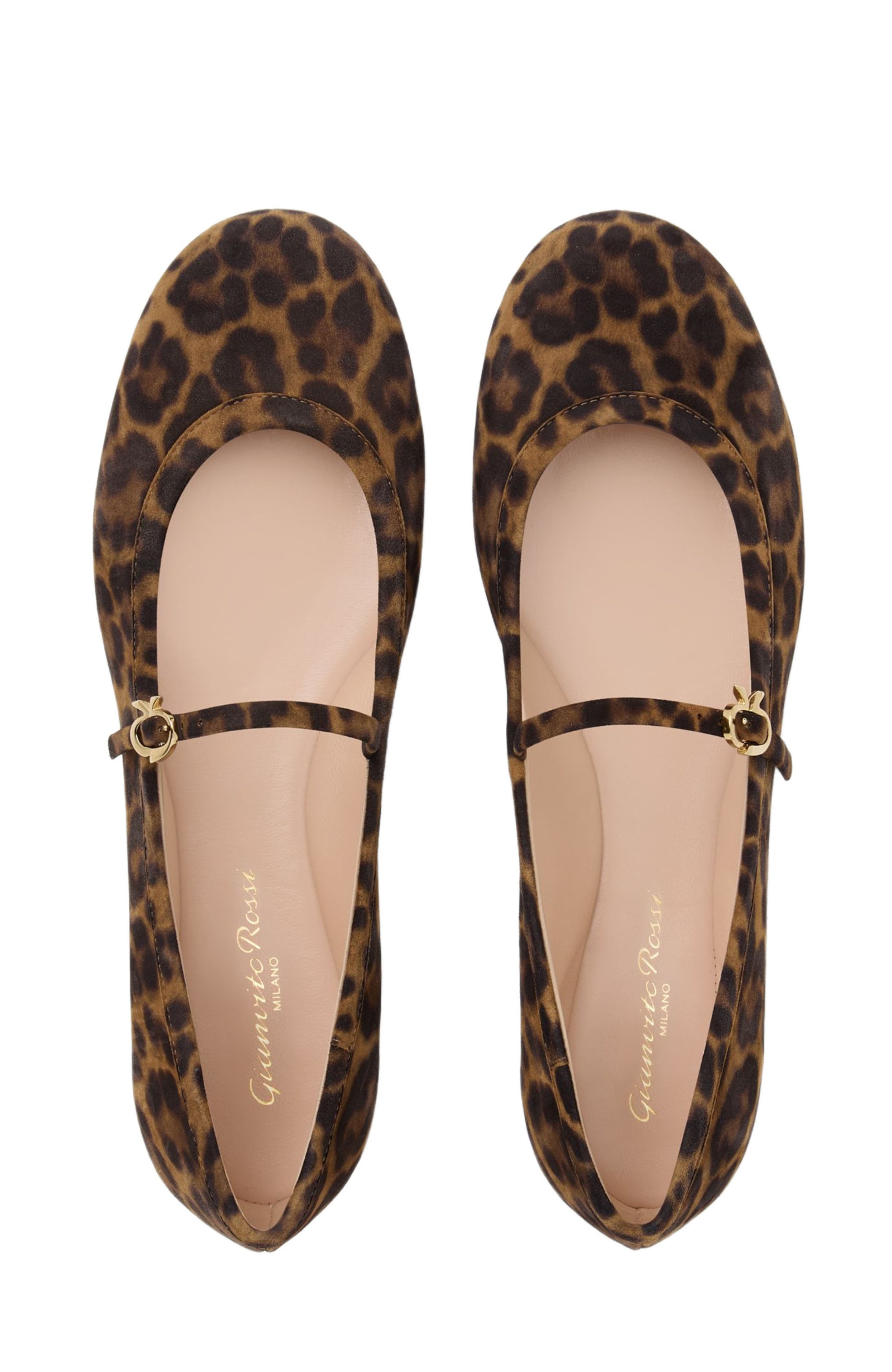 Gianvito Rossi Carla Ballerina in Leopard Brown at Nordstrom - 3