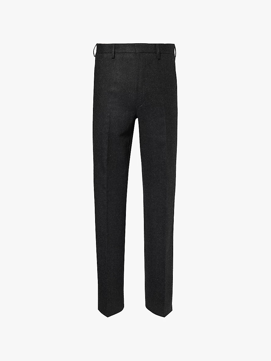 Regular-fit straight-leg wool trousers - 1