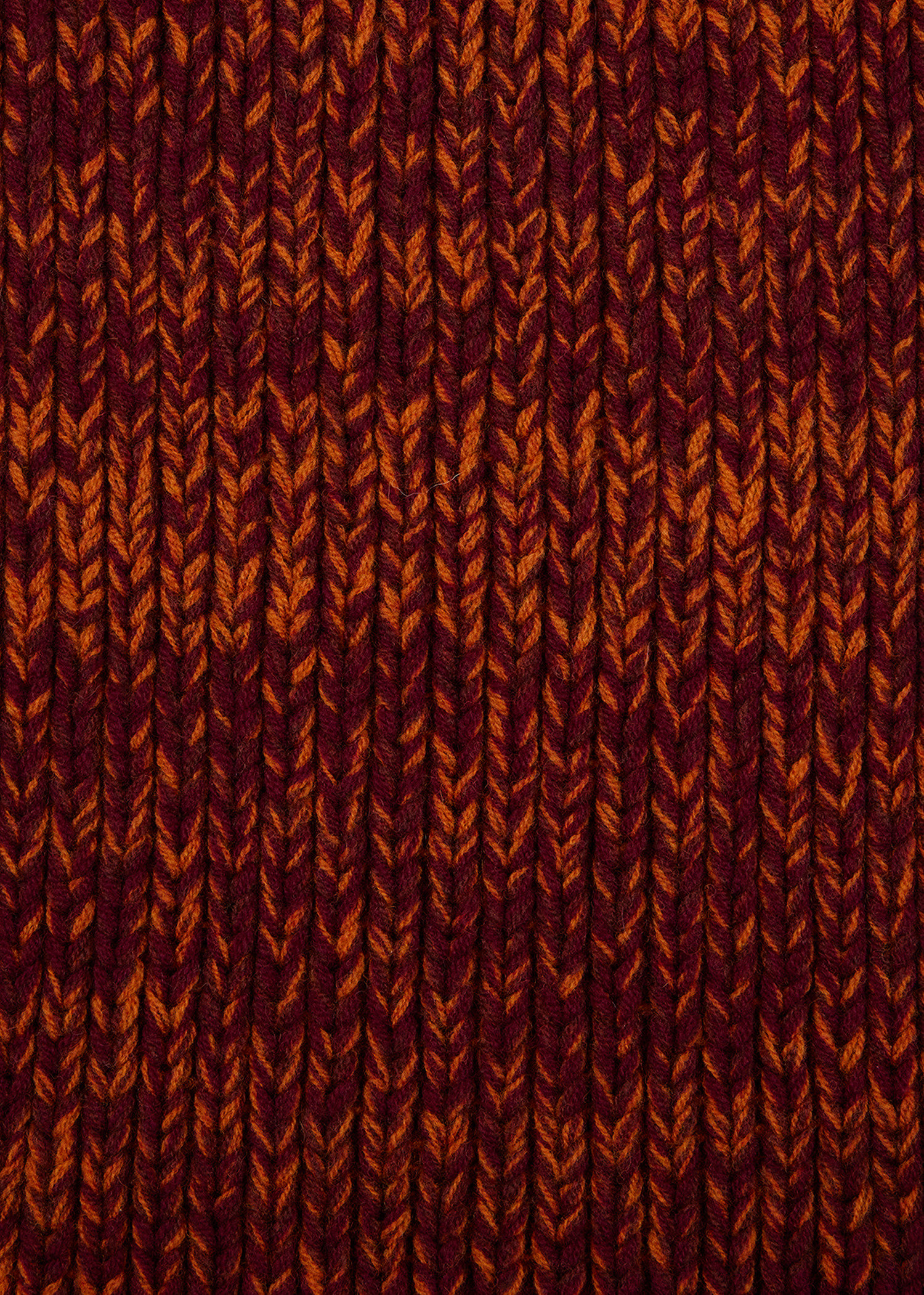 Lambswool Twisted Yarn Red and Orange Beanie and Scarf Set - 3
