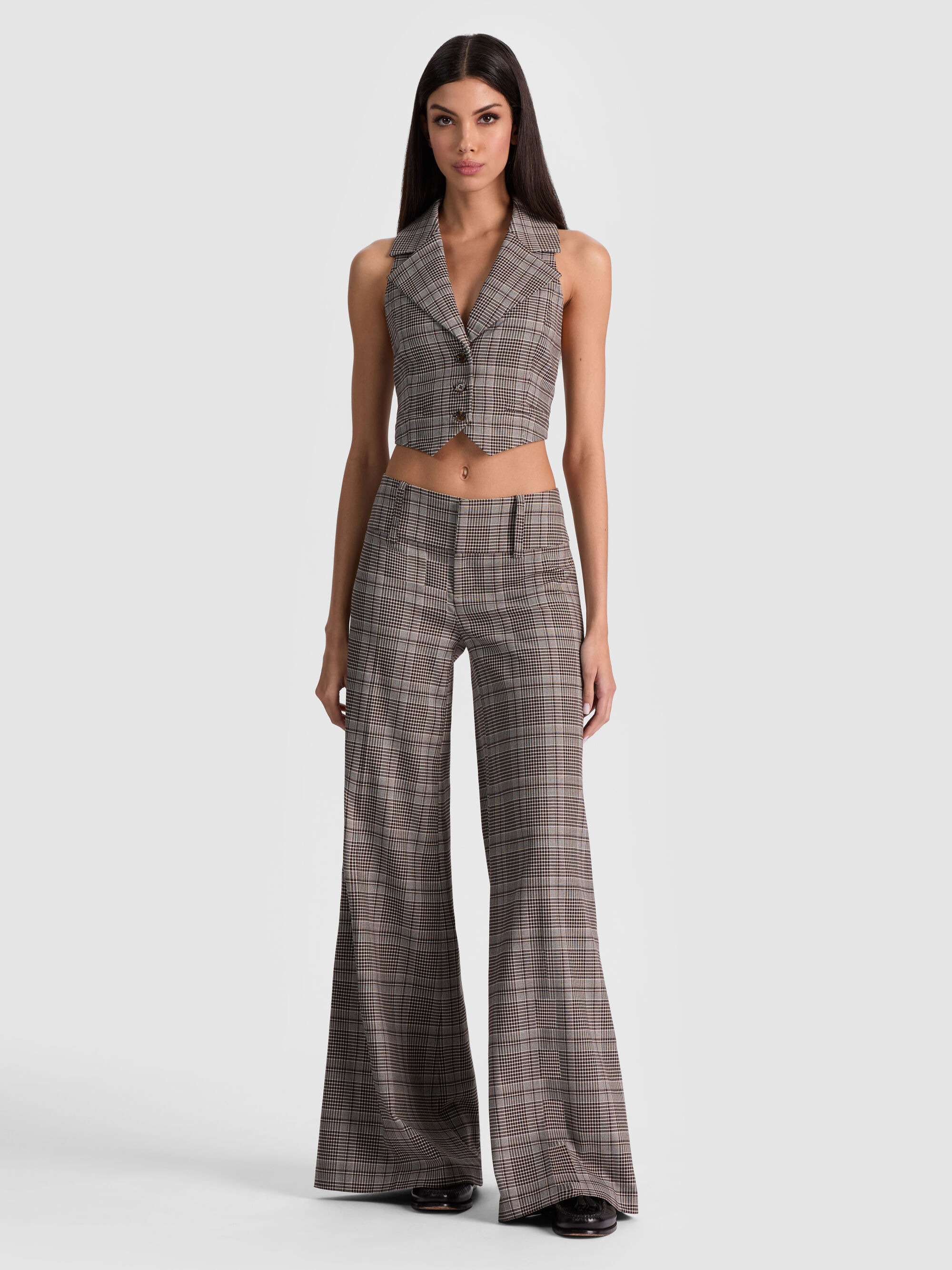 OLIVIA PLAID WIDE LEG PANT - 3