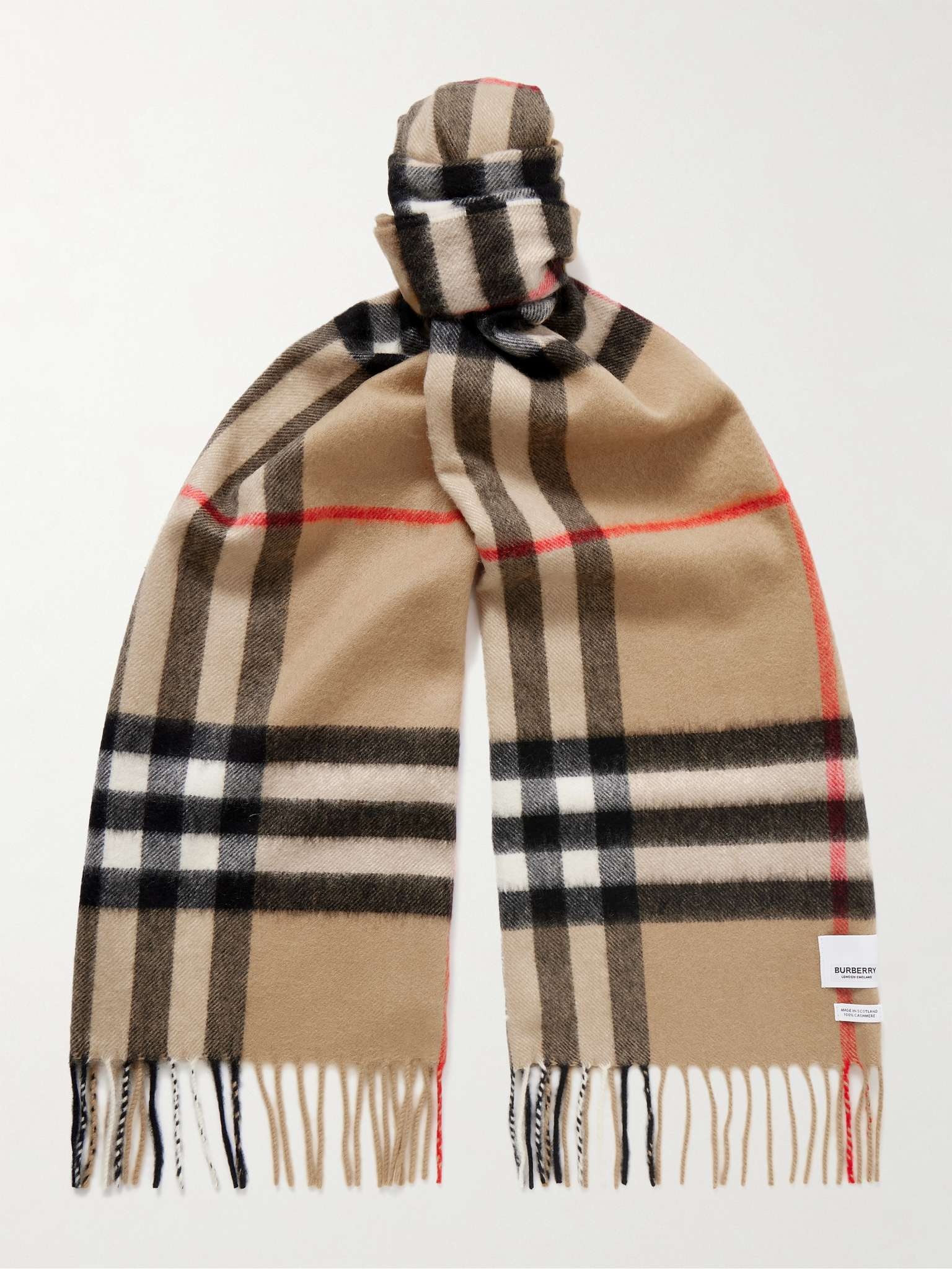 Fringed Checked Cashmere Scarf - 1