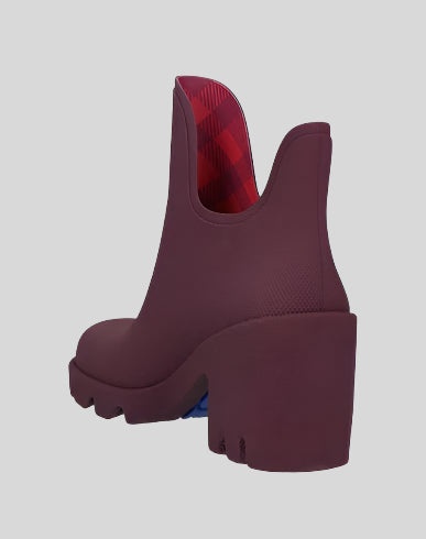 (Women's) ‘Marsh’ heeled rain boots 'Aubergine' - 4