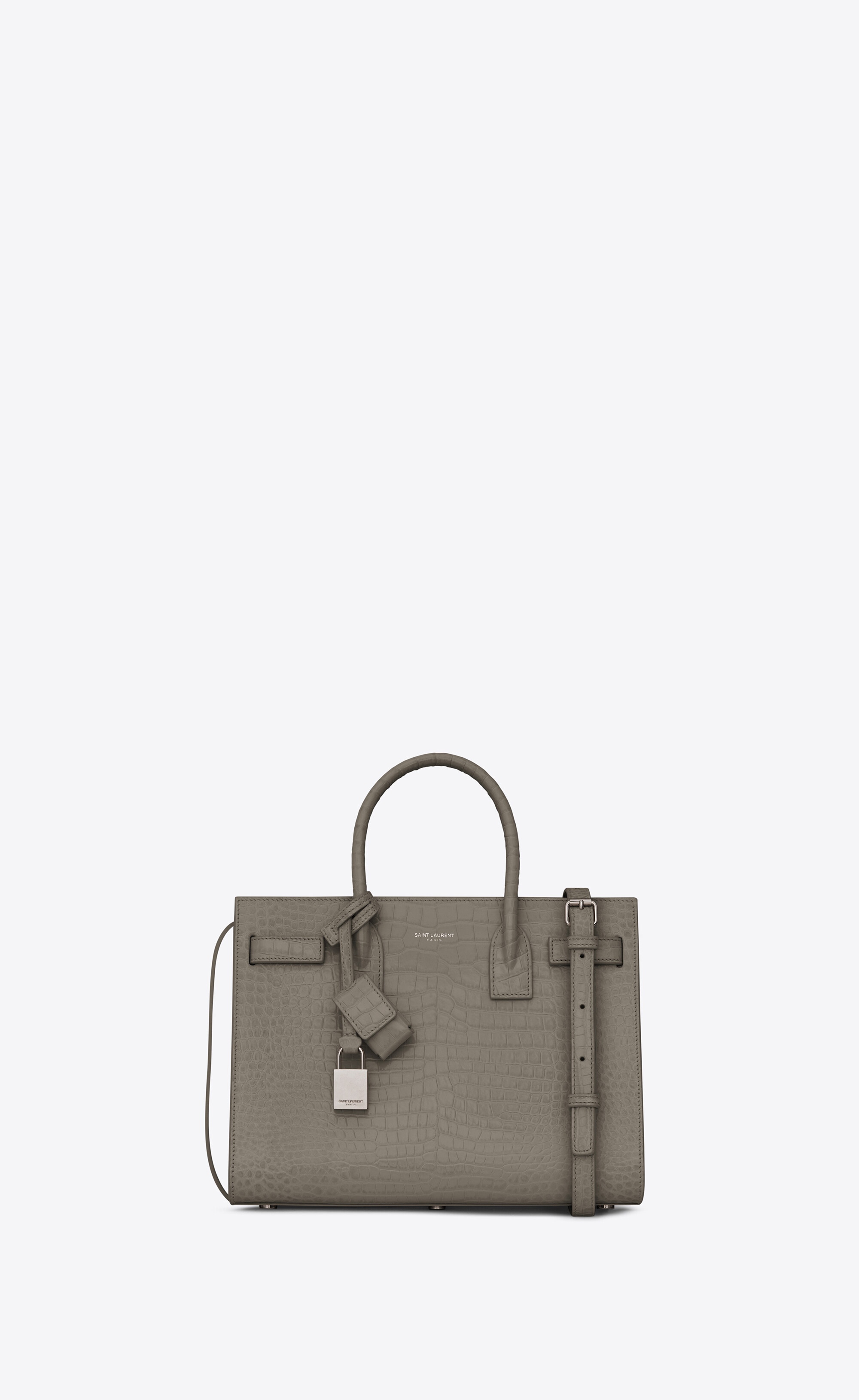 classic sac de jour baby in crocodile-embossed shiny leather - 1