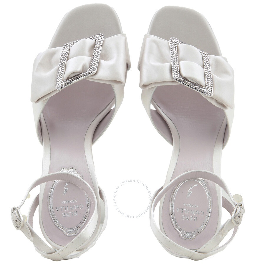 Rene Caovilla Sara 80 Bow Satin Sandals - 4