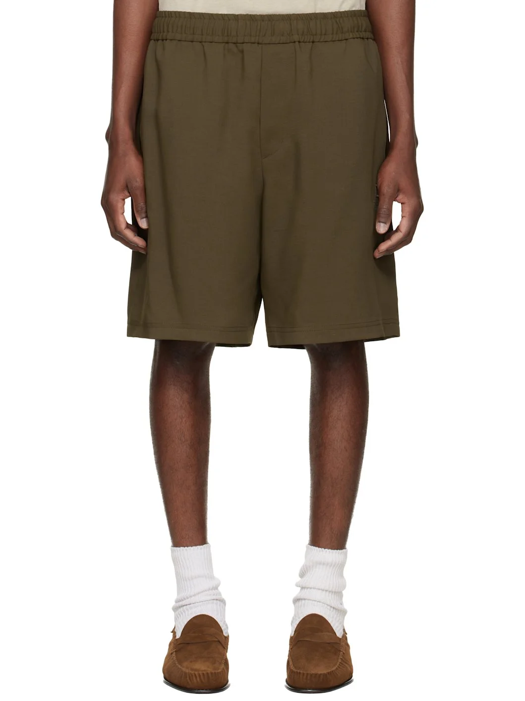 Brown Twill Shorts - 1