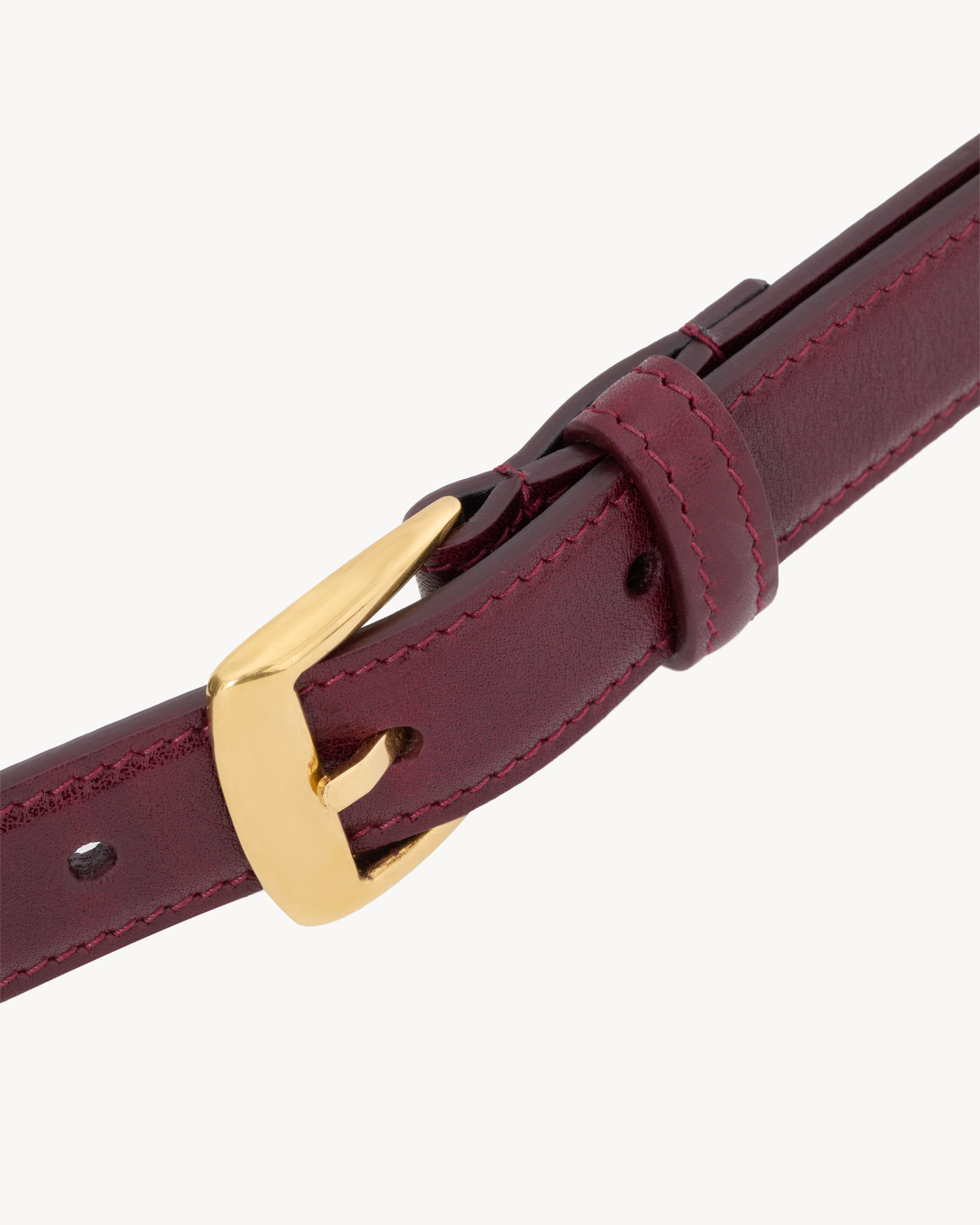 TRAPEZOID THIN BELT IN GRAINED LEATHER - 3