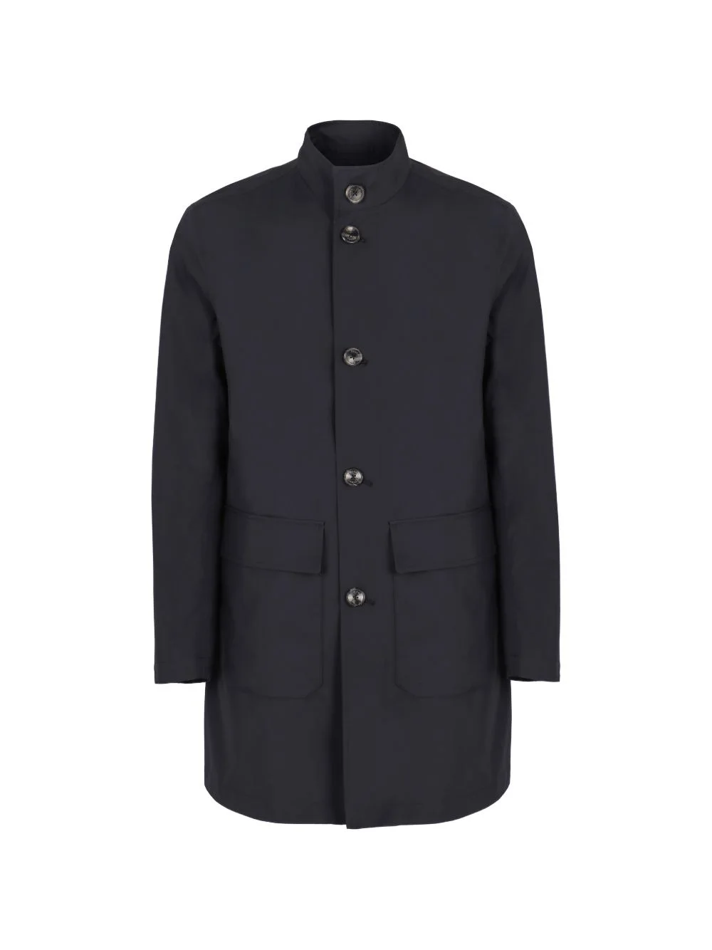 flap-pockets button coat - 1