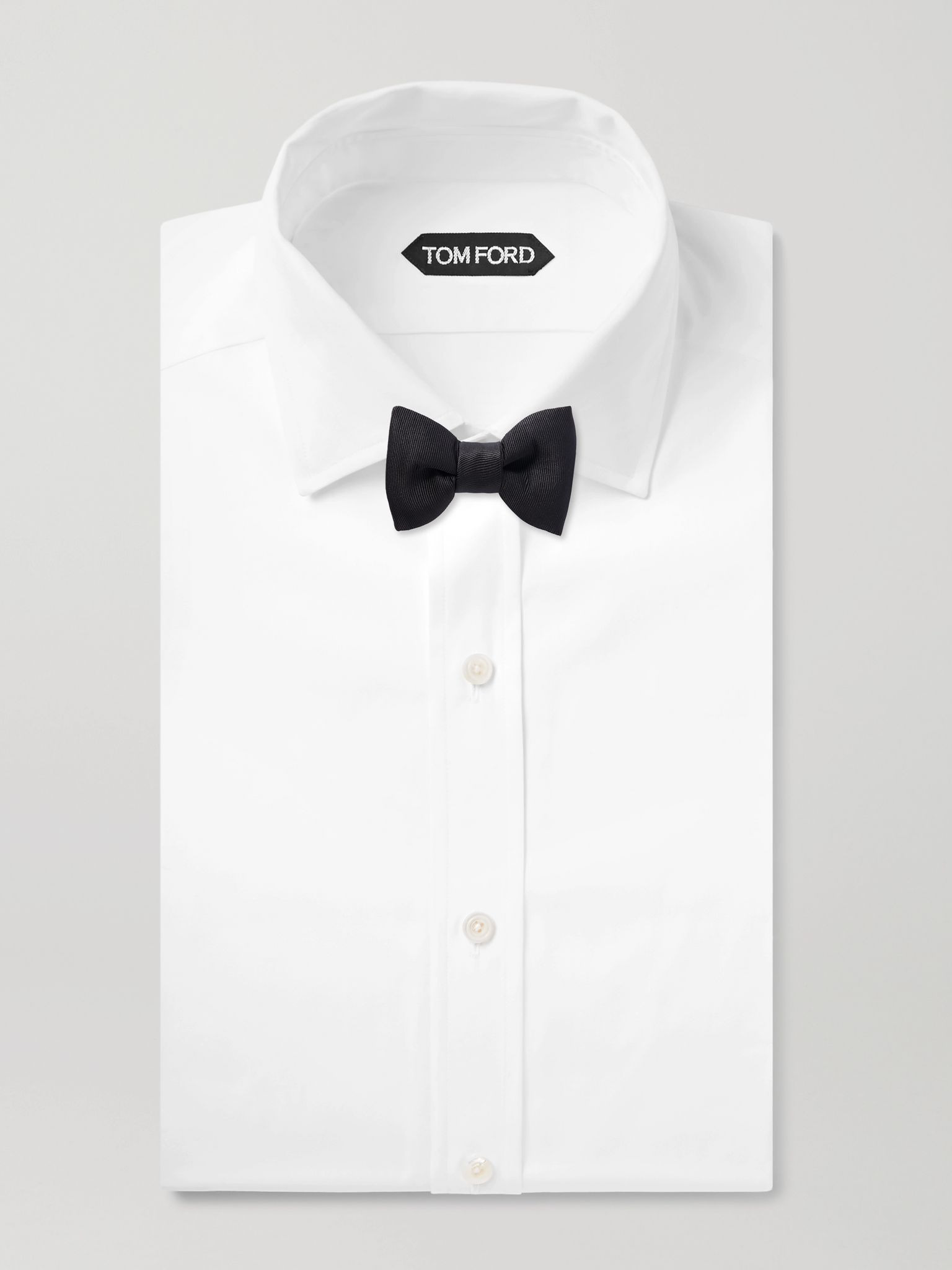 Pre-Tied Silk-Grosgrain Bow Tie Black - 2
