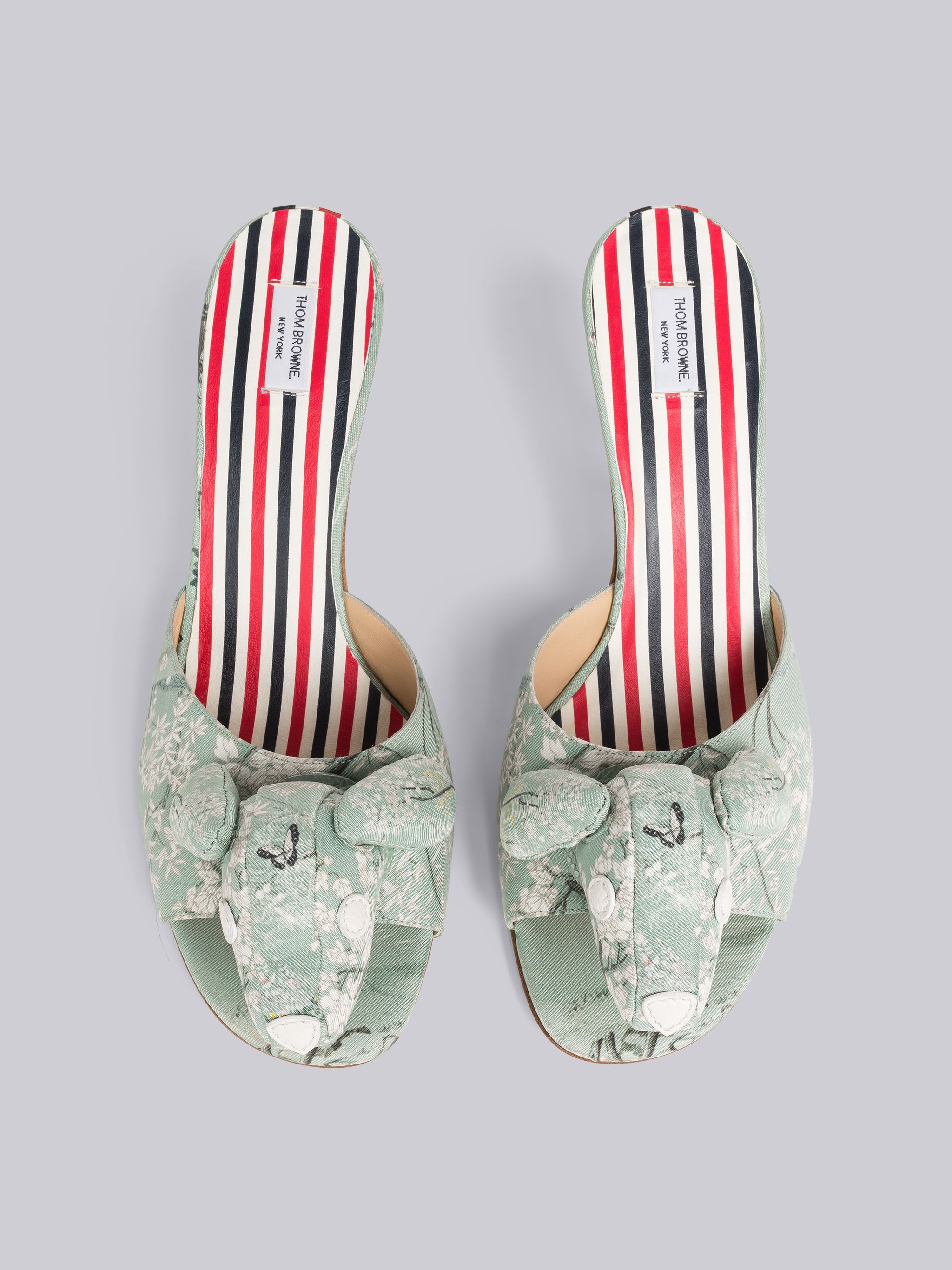Printed Silk Toile Heeled Hector Mule - 4