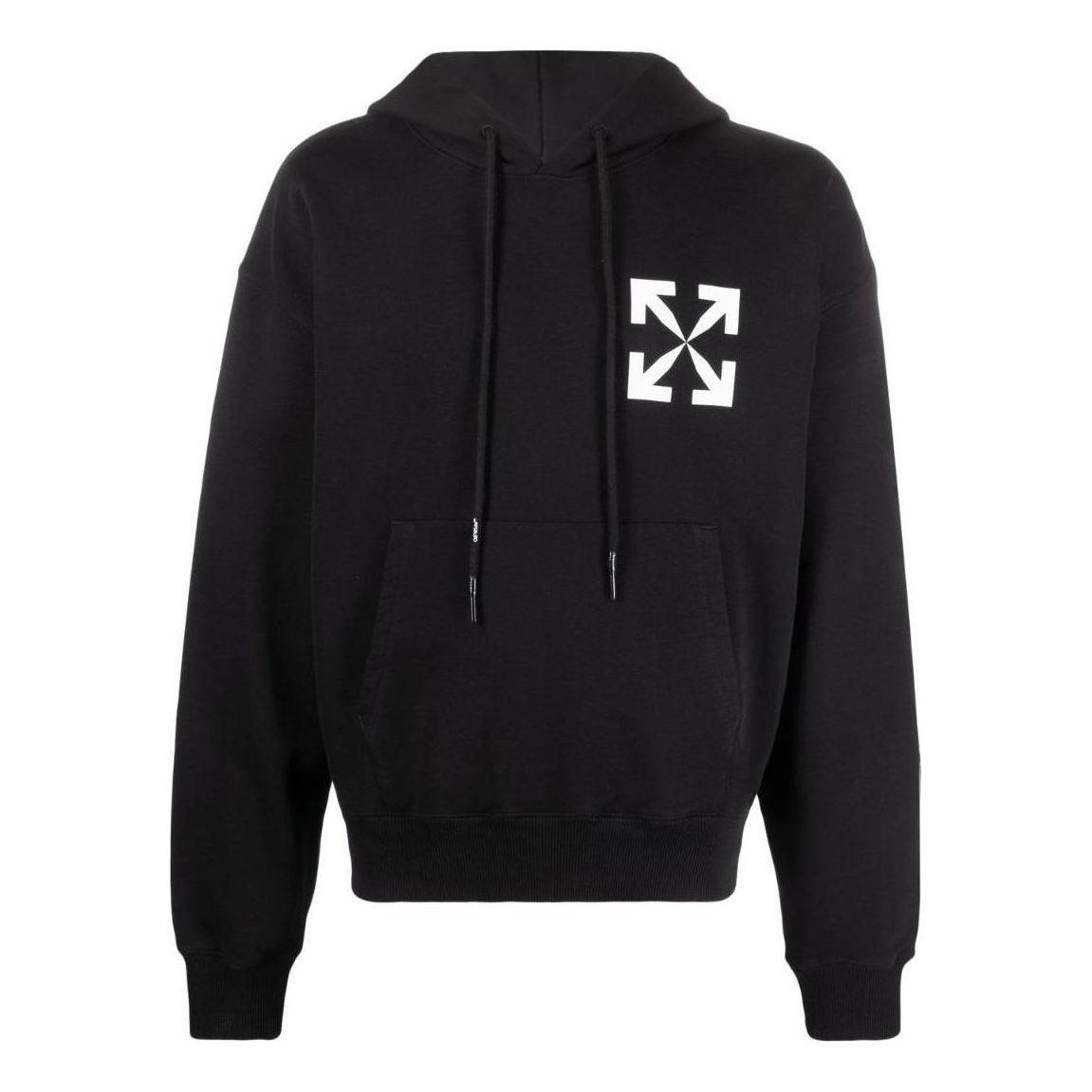 Off-White Arrows Logo-Print Cotton Hoodie 'Black' OMBB037C99FLE0081001 - 1