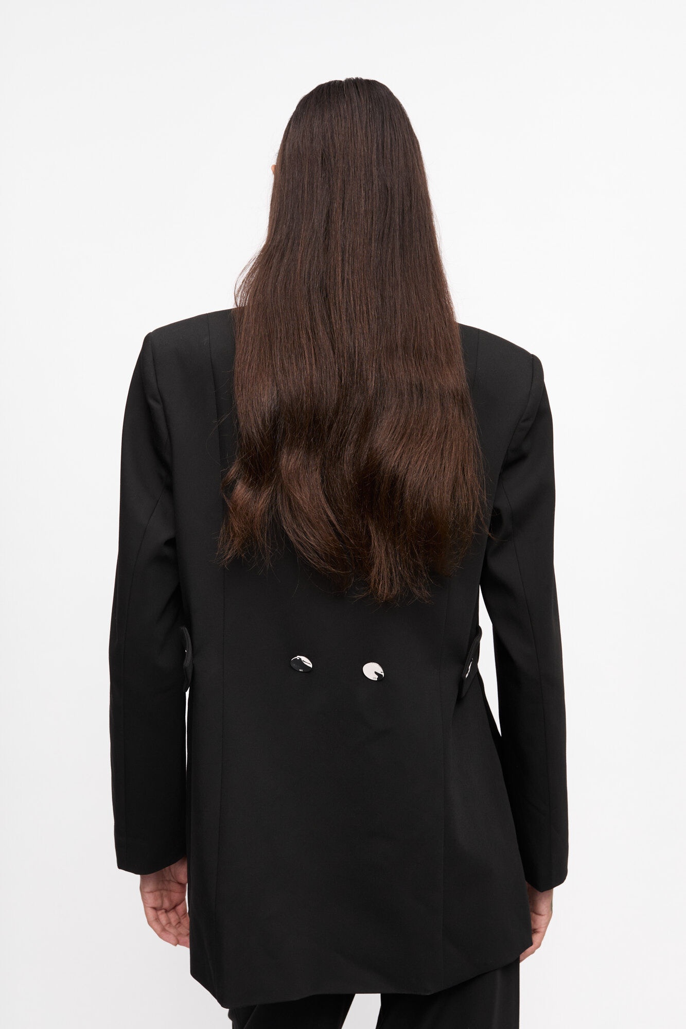 BLACK SOLID TWILL SUITING BLAZER - 4