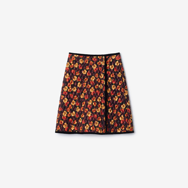 Geranium Leaf Quilted Nylon Skirt 1