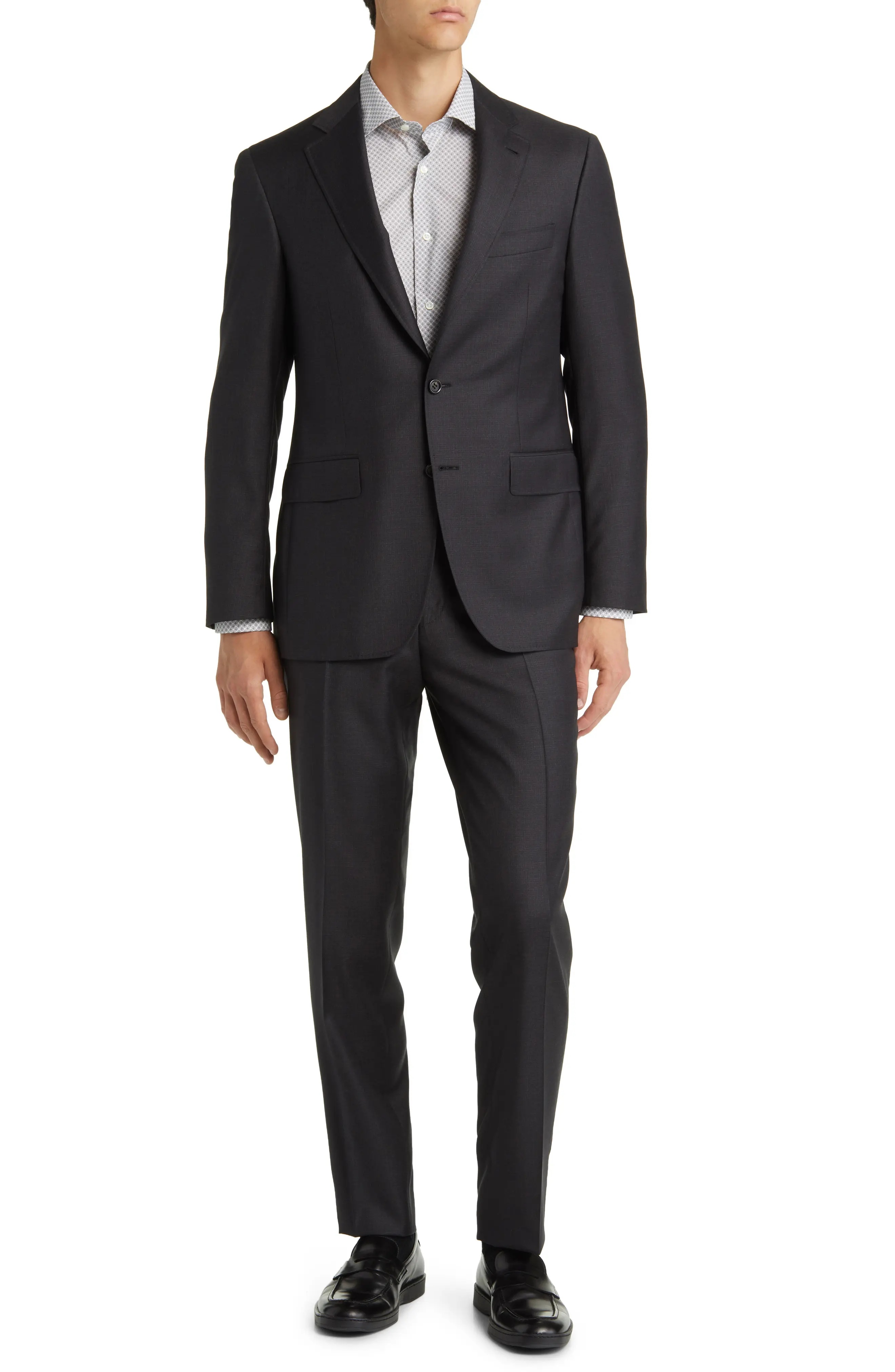 Kei Trim Fit Plaid Wool Suit - 1