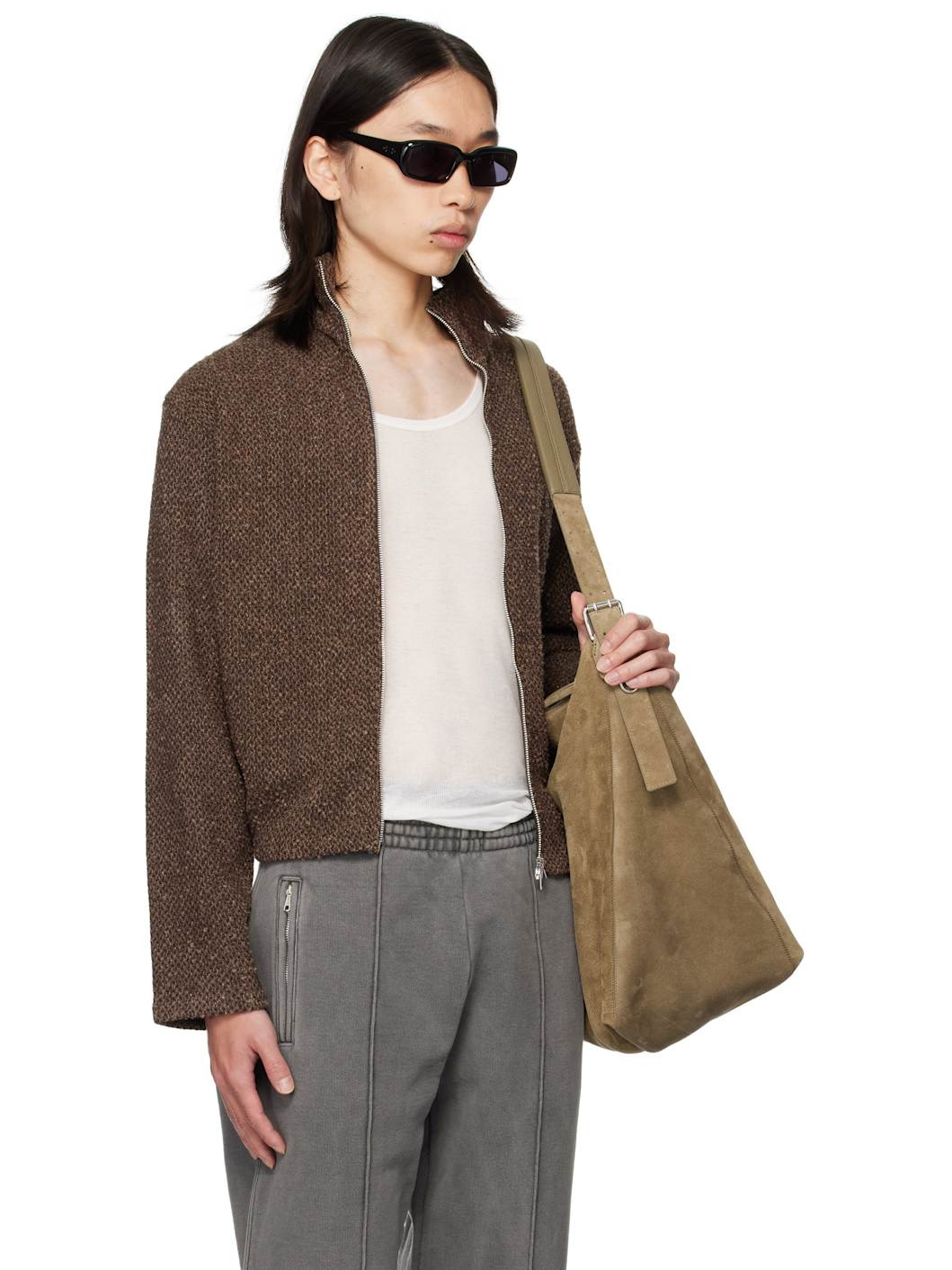Brown Shrunken Fullzip Sweatshirt - 2