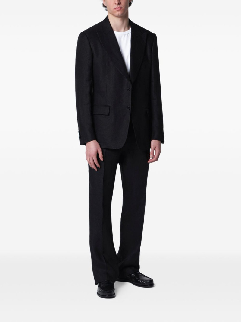 LARDINI single-breasted linen blazer outlook