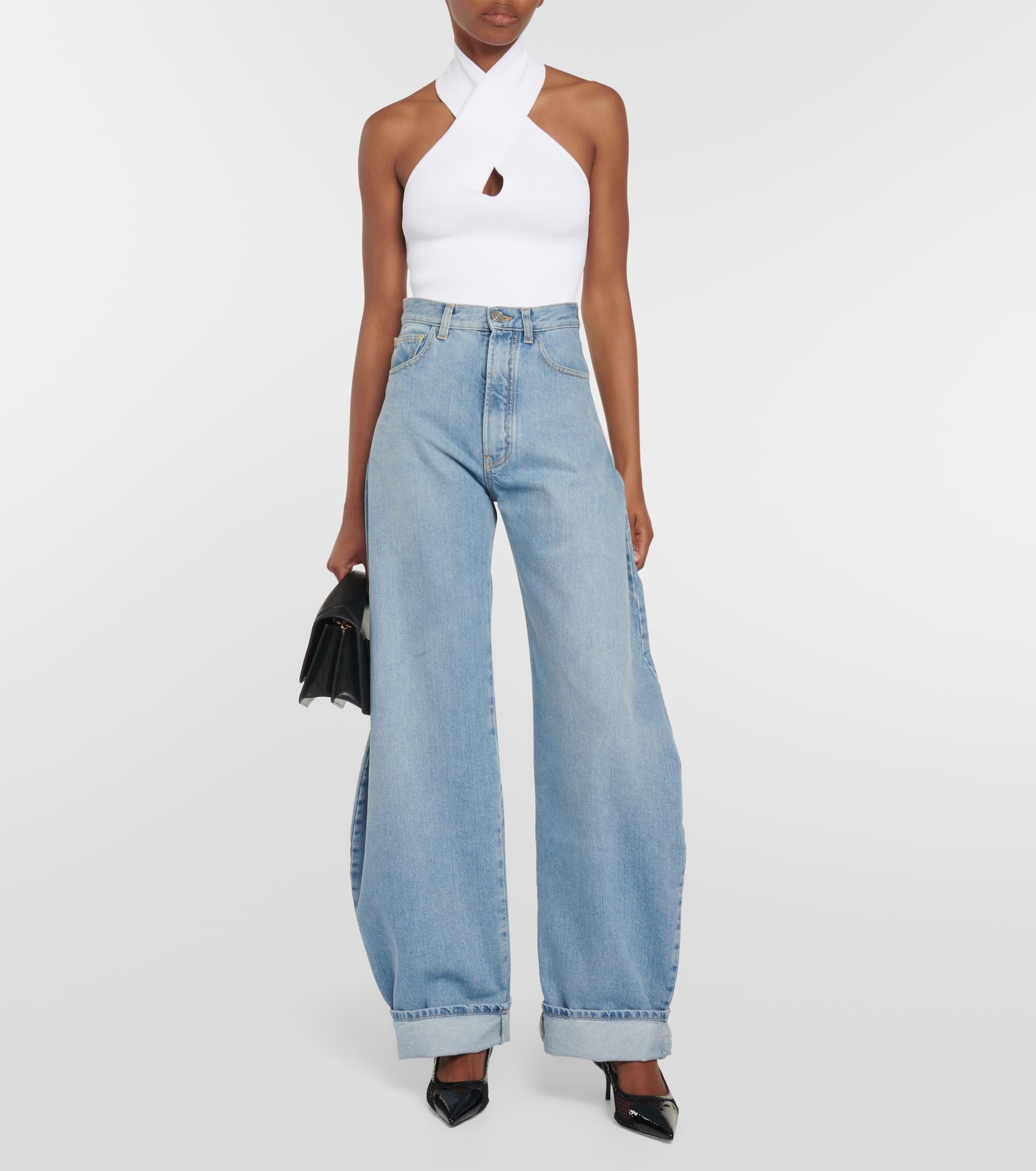 Ribbed-knit halterneck bodysuit - 2