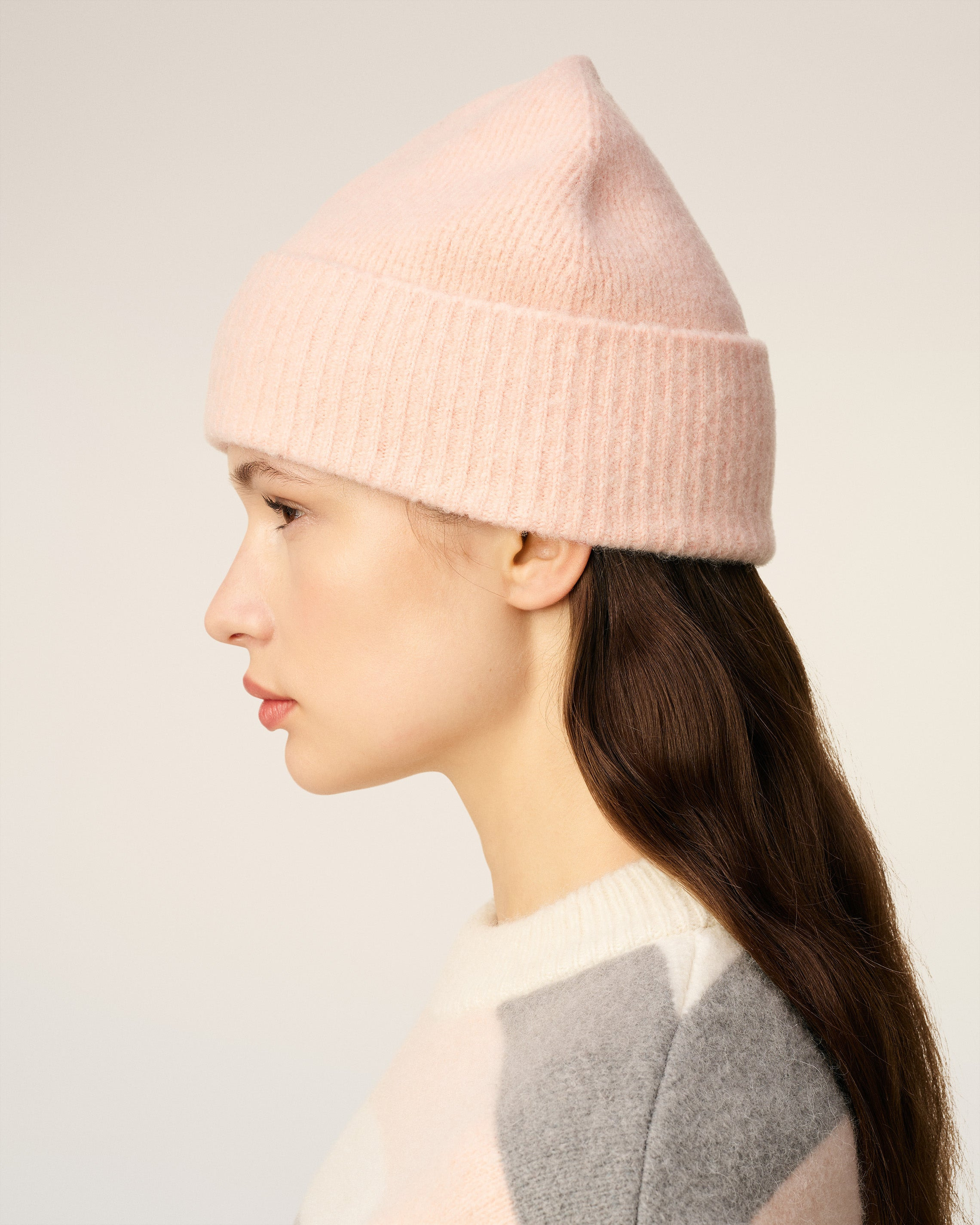 PINK ALPACA STRIPED AMI DE COEUR BEANIE - 5