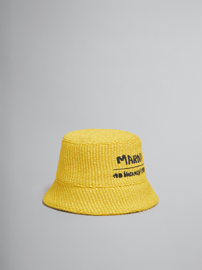 MARNI X NO VACANCY INN - YELLOW HAT IN RAFFIA FABRIC 1
