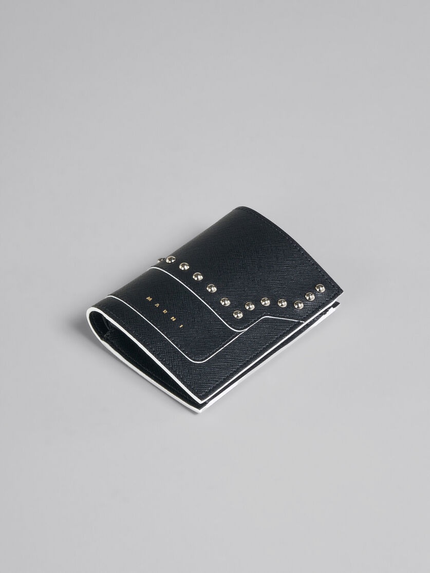 BLACK SAFFIANO LEATHER BI-FOLD WALLET WITH STUDS - 5