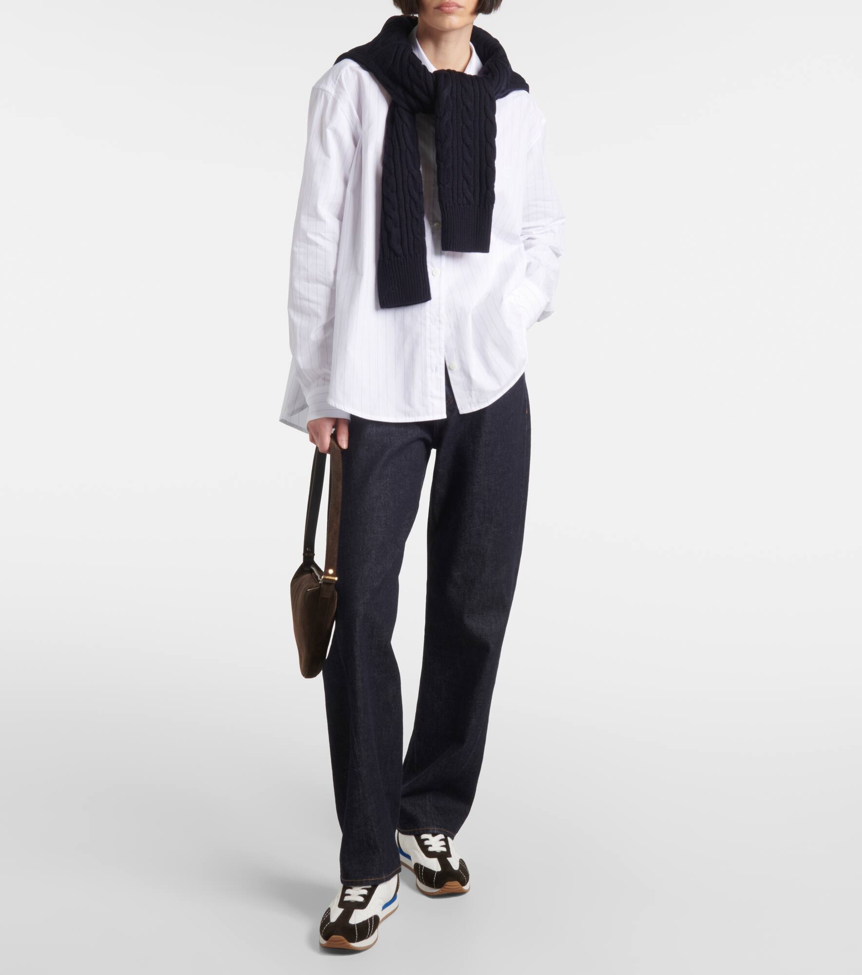 Suede-trimmed sneakers - 3