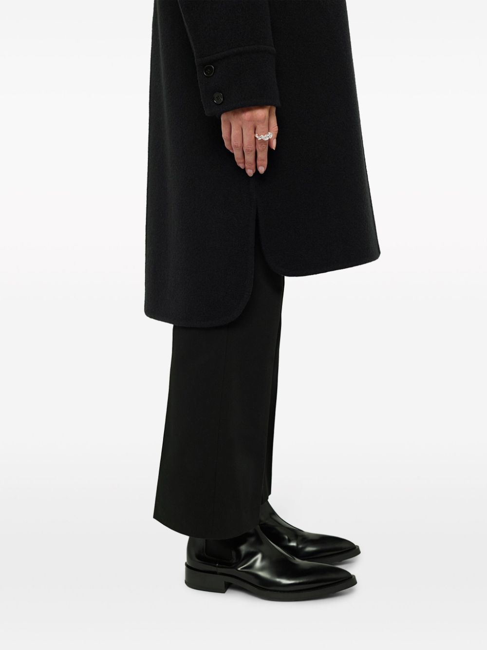 single-breasted button-fastening coat - 3