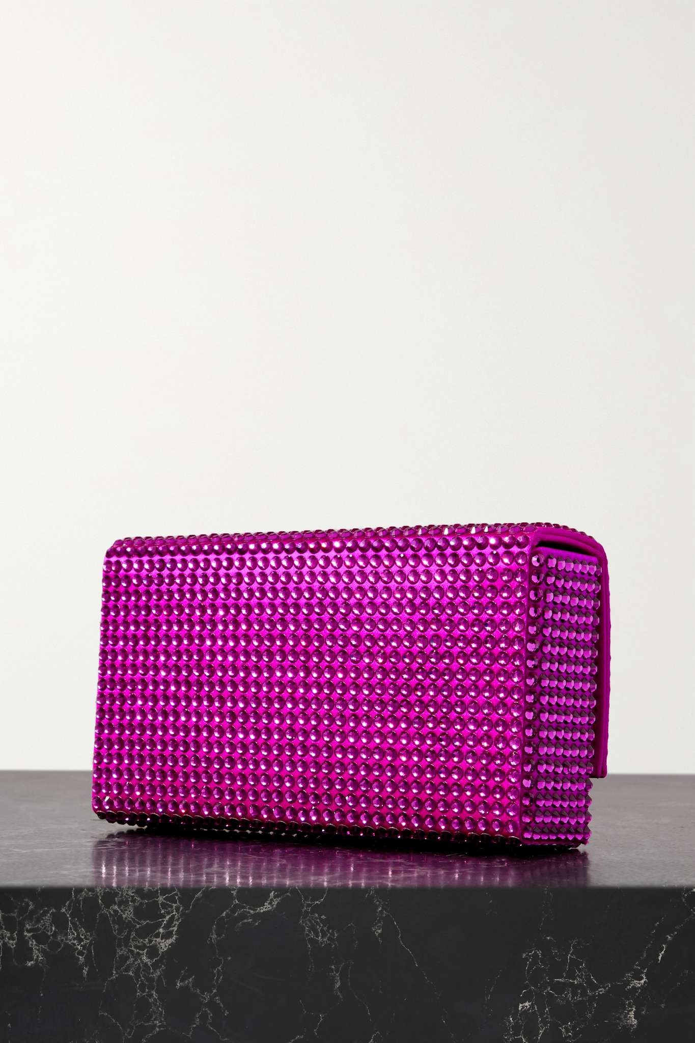 Superamini Paloma crystal-embellished satin clutch - 3