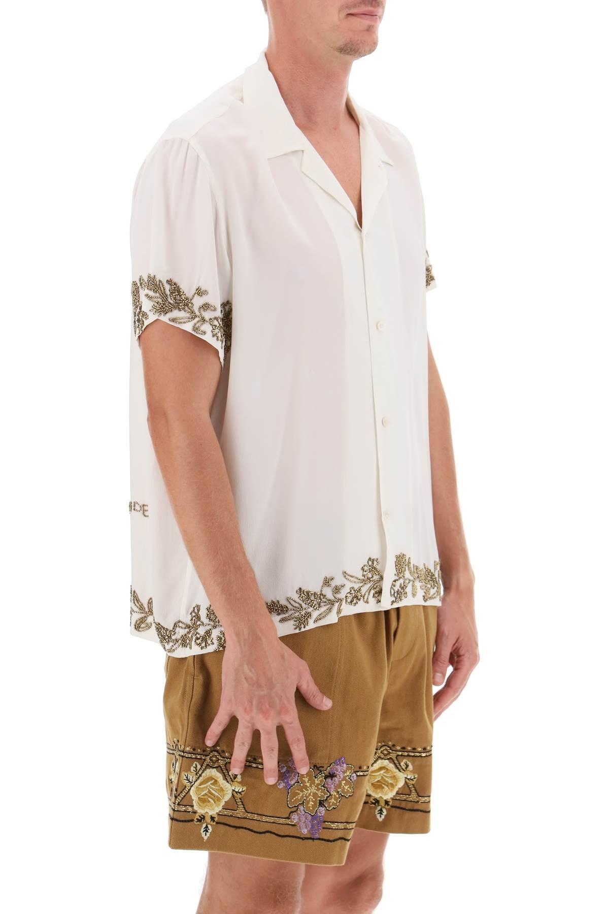 SILK SHIRT WITH FLORAL BEADWORKS - 3