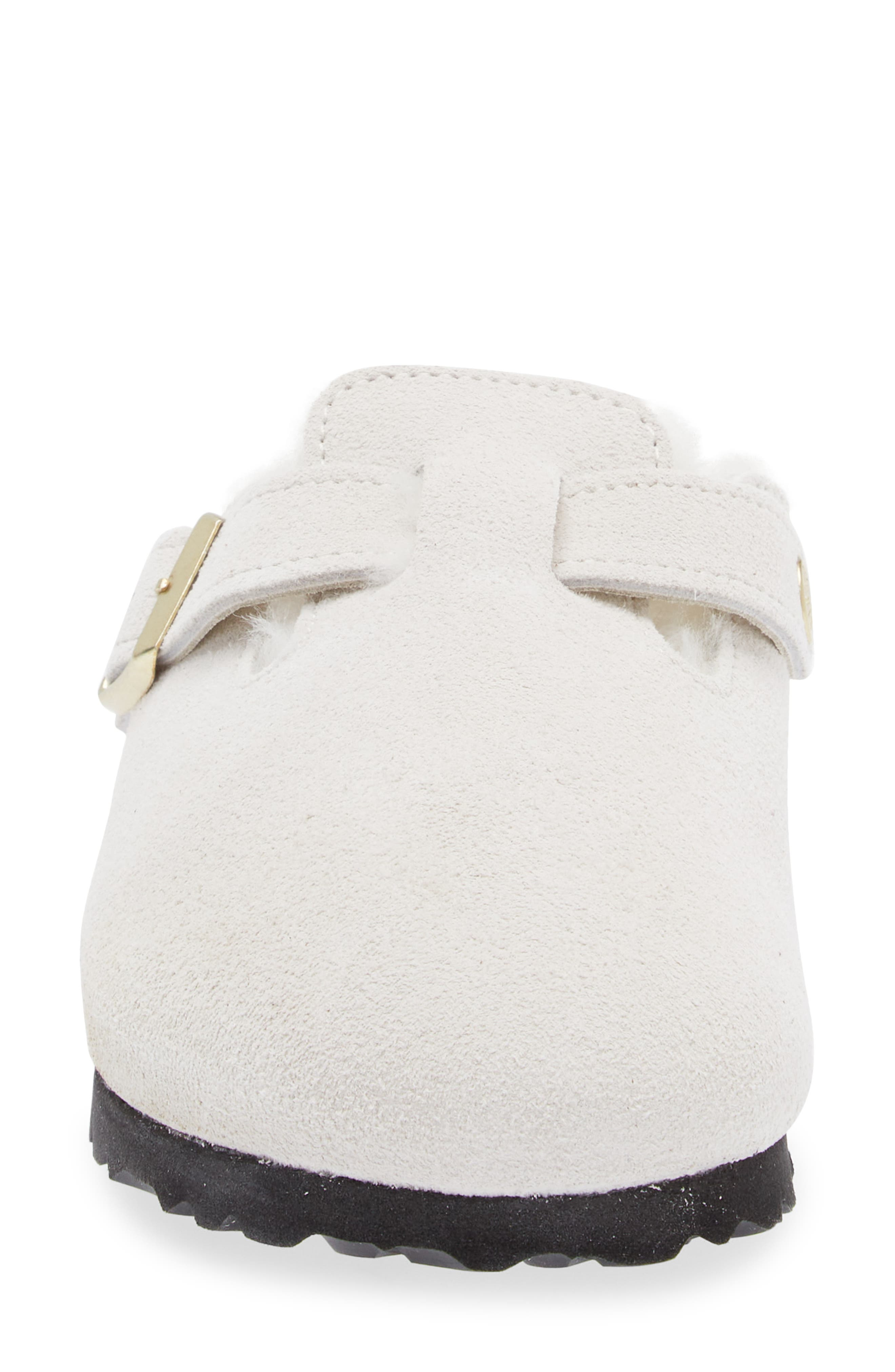 Birkenstock Boston Genuine Shearling Lined Clog in Antique White/Antique White at Nordstrom - 4