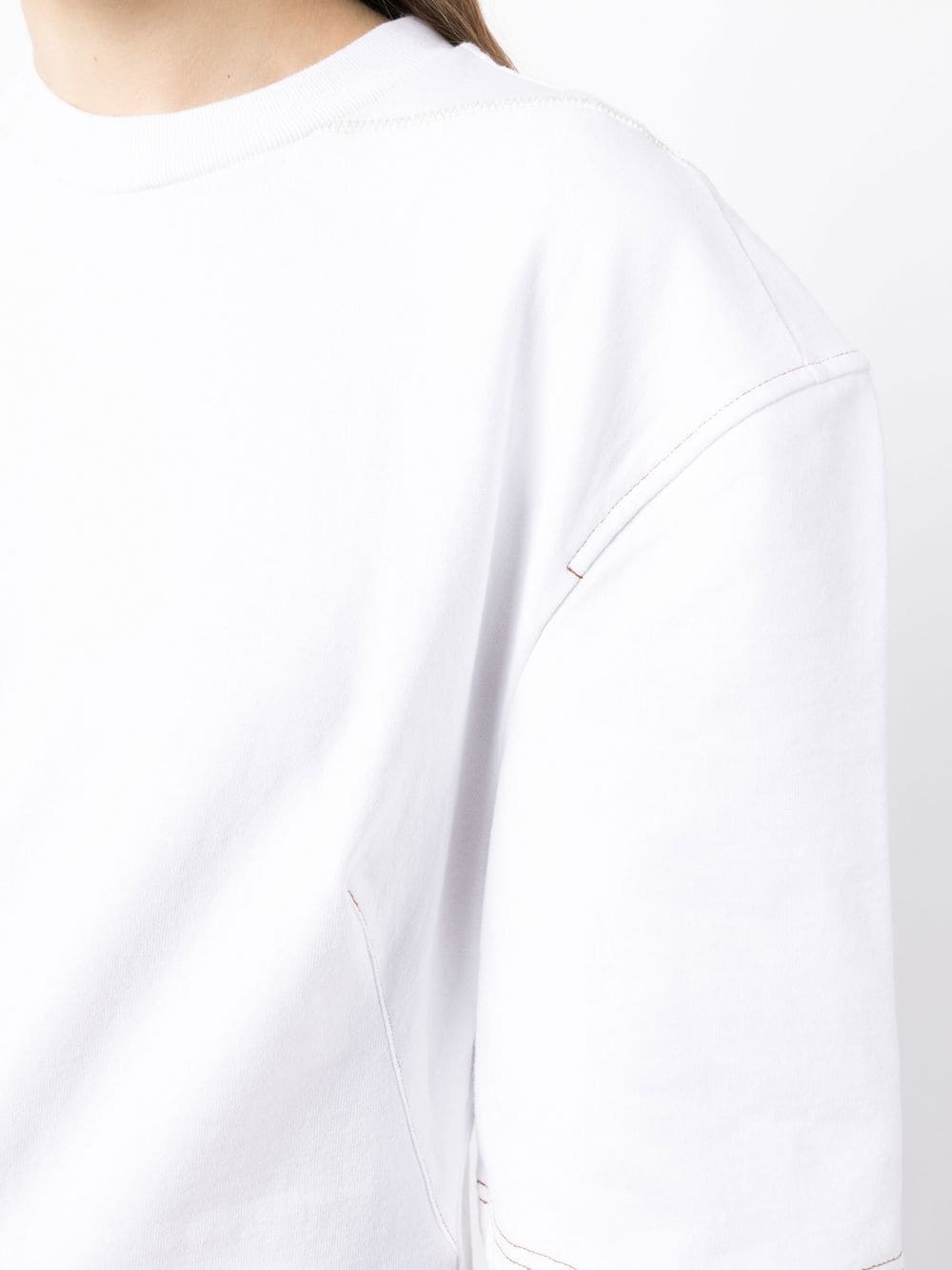 contrasting-stitch cotton T-shirt - 5