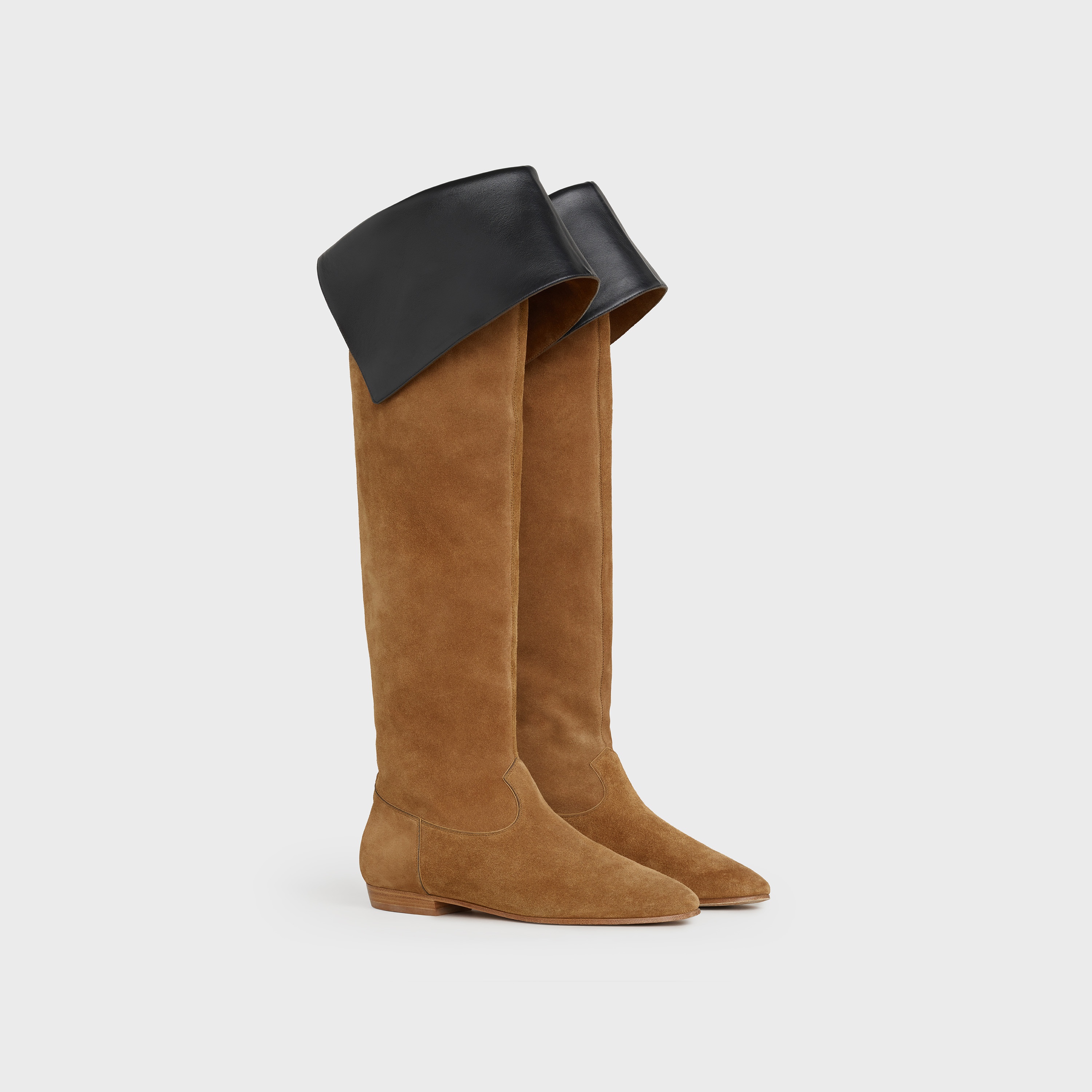 CHAT BOTTÉ OVER-THE-KNEE FLAT BOOT IN SUEDE CALFSKIN - 3