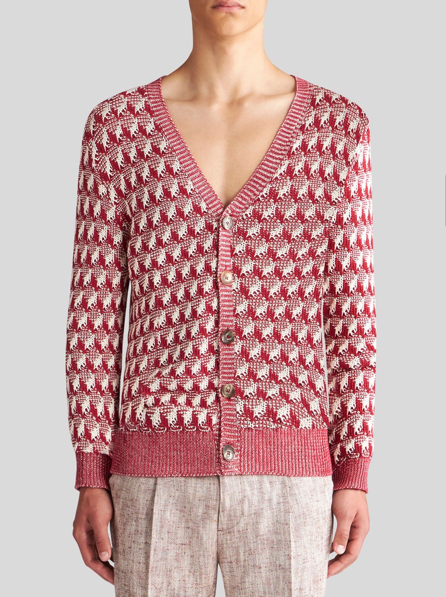 CARDIGAN WITH GEOMETRIC MOTIF - 2